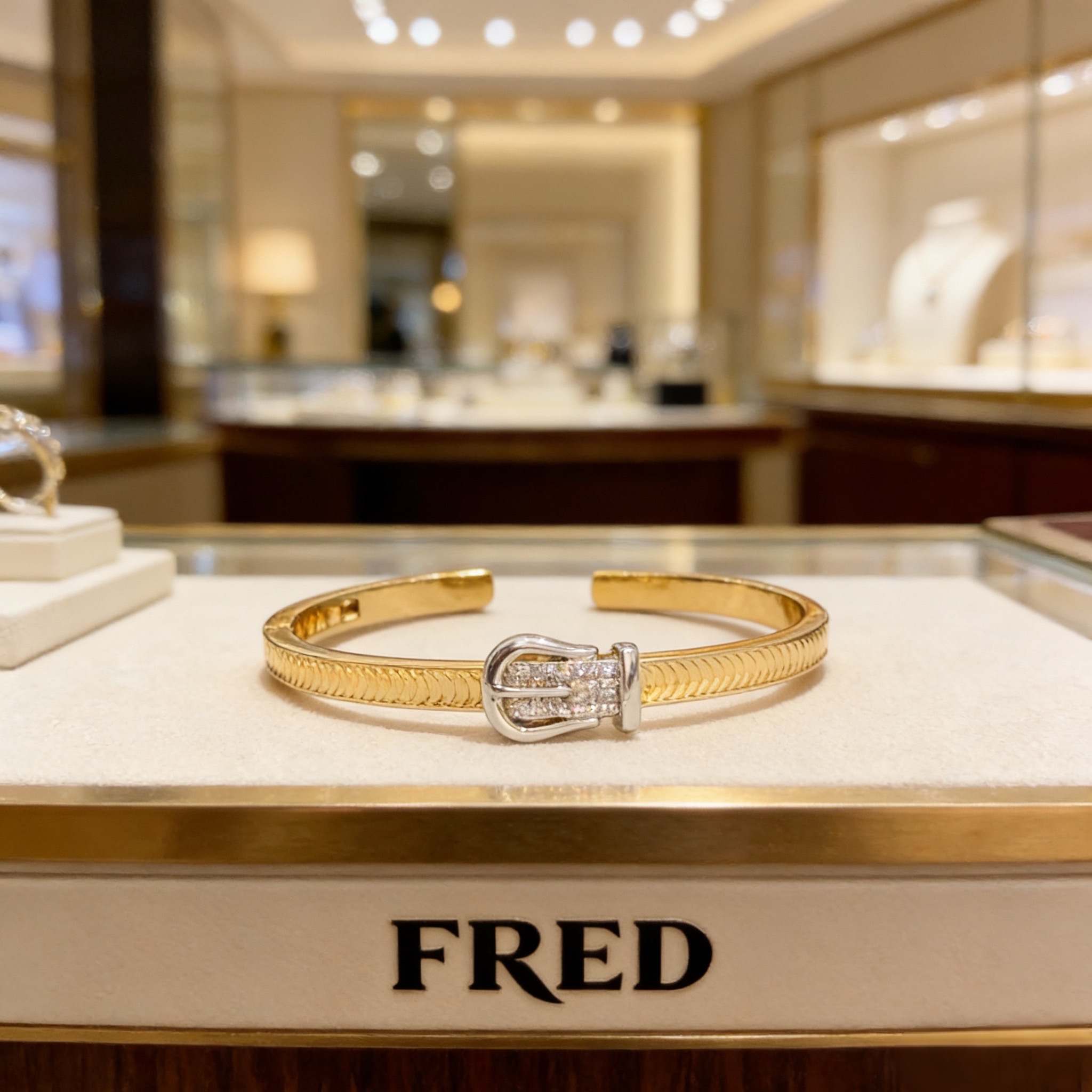 ❤火爆🎉 𝗙𝗥𝗘𝗗 费雷德满钻马蹄扣手镯 经典百搭，网红达人 时尚一族备必‬单品，时尚精致，1：1对版定