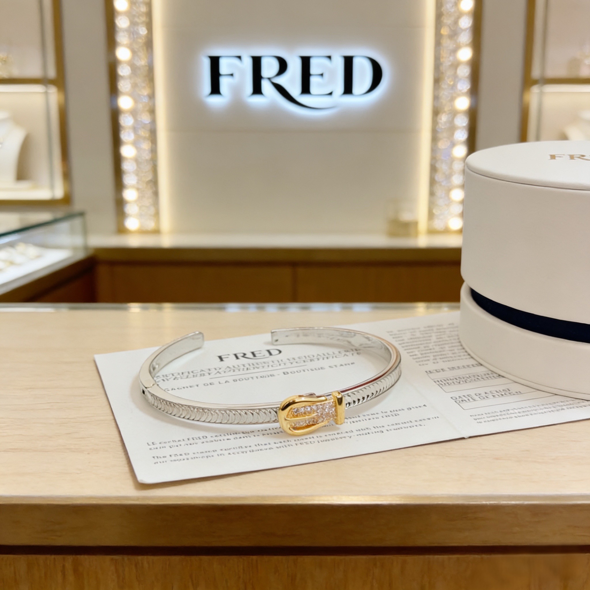 ❤火爆🎉 𝗙𝗥𝗘𝗗 费雷德满钻马蹄扣手镯 经典百搭，网红达人 时尚一族备必‬单品，时尚精致，1：1对版定