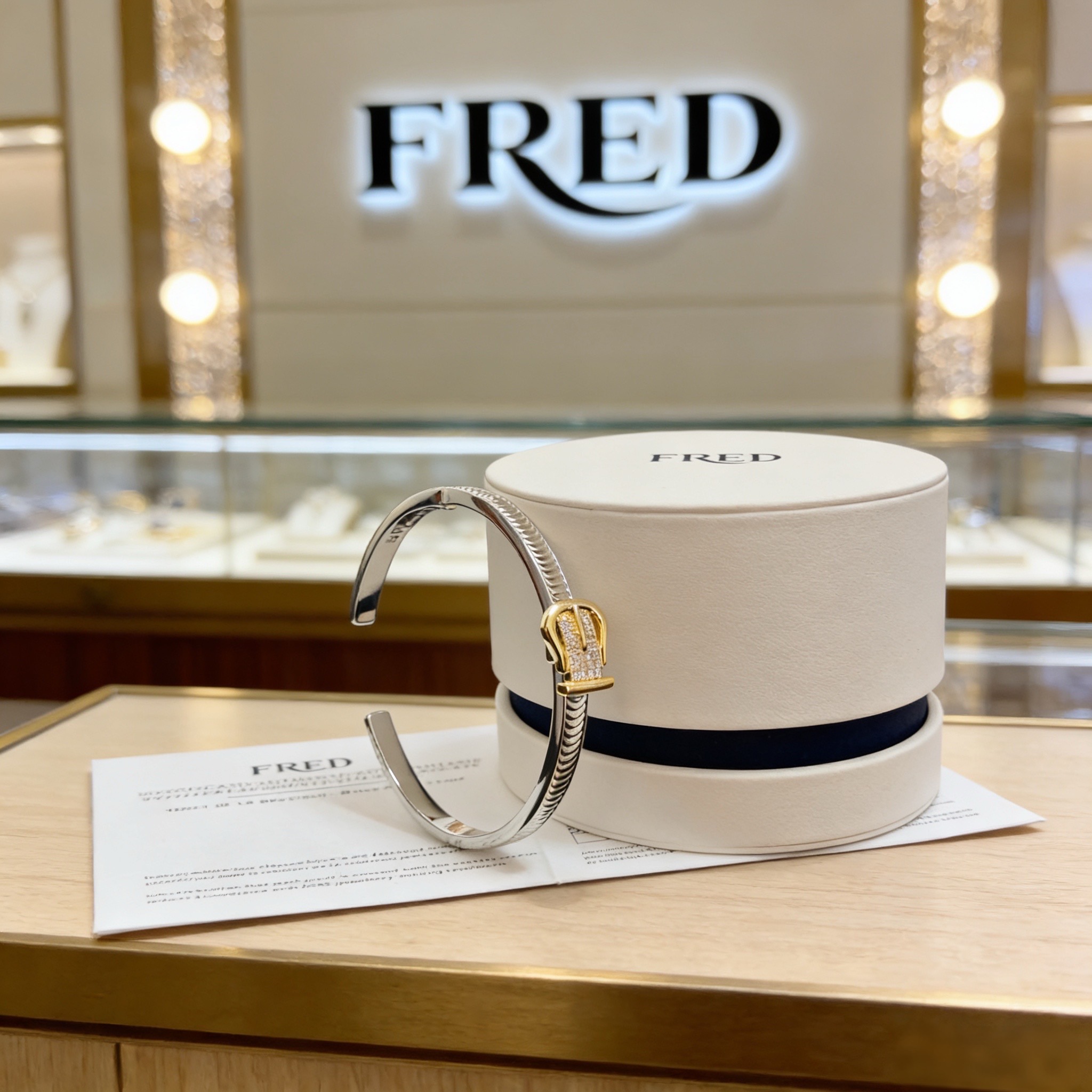 ❤火爆🎉 𝗙𝗥𝗘𝗗 费雷德满钻马蹄扣手镯 经典百搭，网红达人 时尚一族备必‬单品，时尚精致，1：1对版定