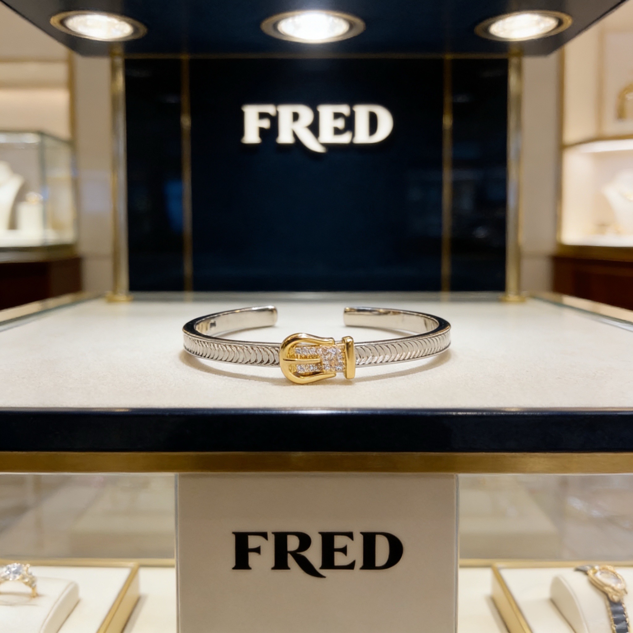 ❤火爆🎉 𝗙𝗥𝗘𝗗 费雷德满钻马蹄扣手镯 经典百搭，网红达人 时尚一族备必‬单品，时尚精致，1：1对版定