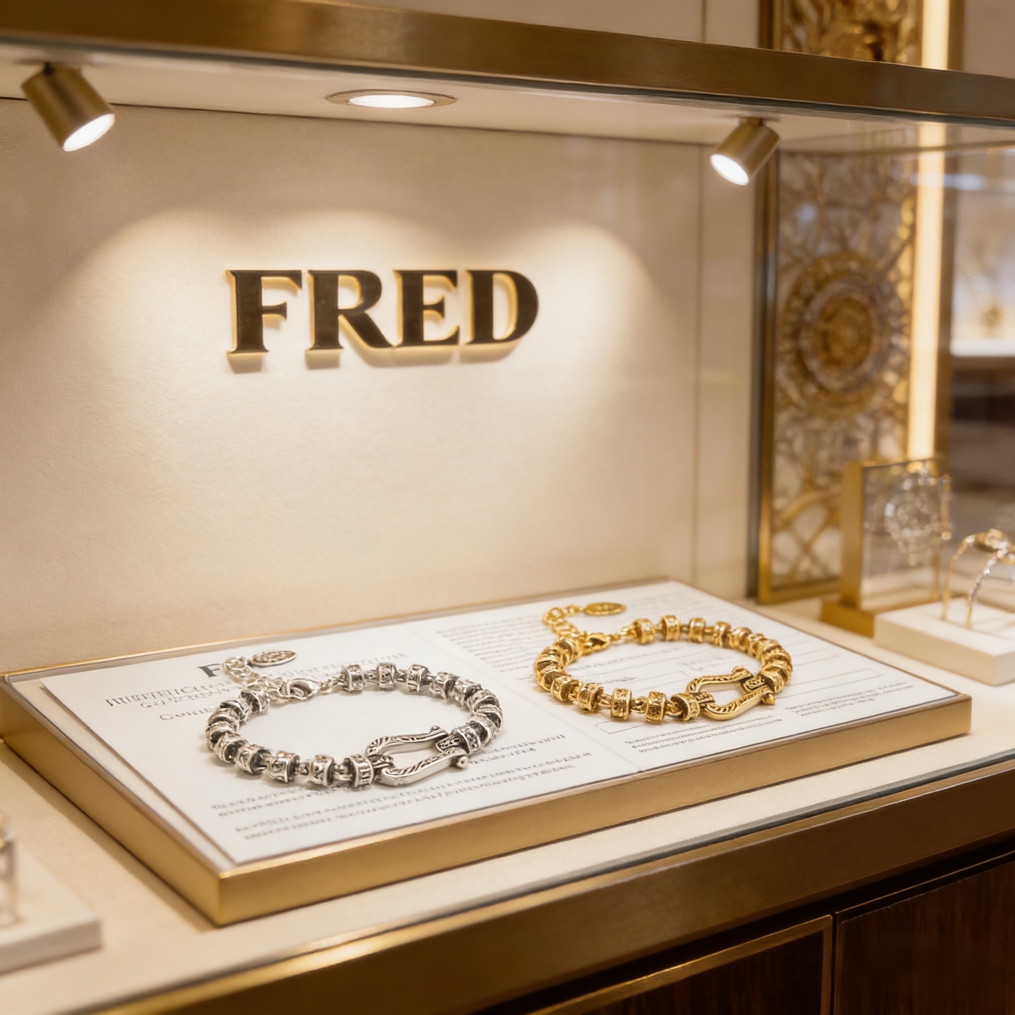 🎉 𝗙𝗥𝗘𝗗 费雷德马蹄扣手链，精工微镶，高端定制，专柜材质，加厚电镀工艺，带logo，简约又有高级感，