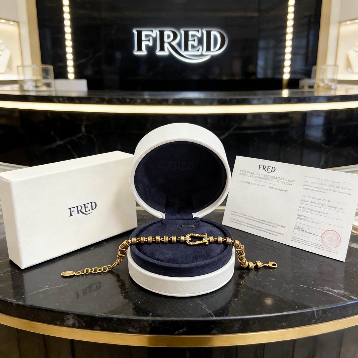 🎉 𝗙𝗥𝗘𝗗 费雷德马蹄扣手链，精工微镶，高端定制，专柜材质，加厚电镀工艺，带logo，简约又有高级感，