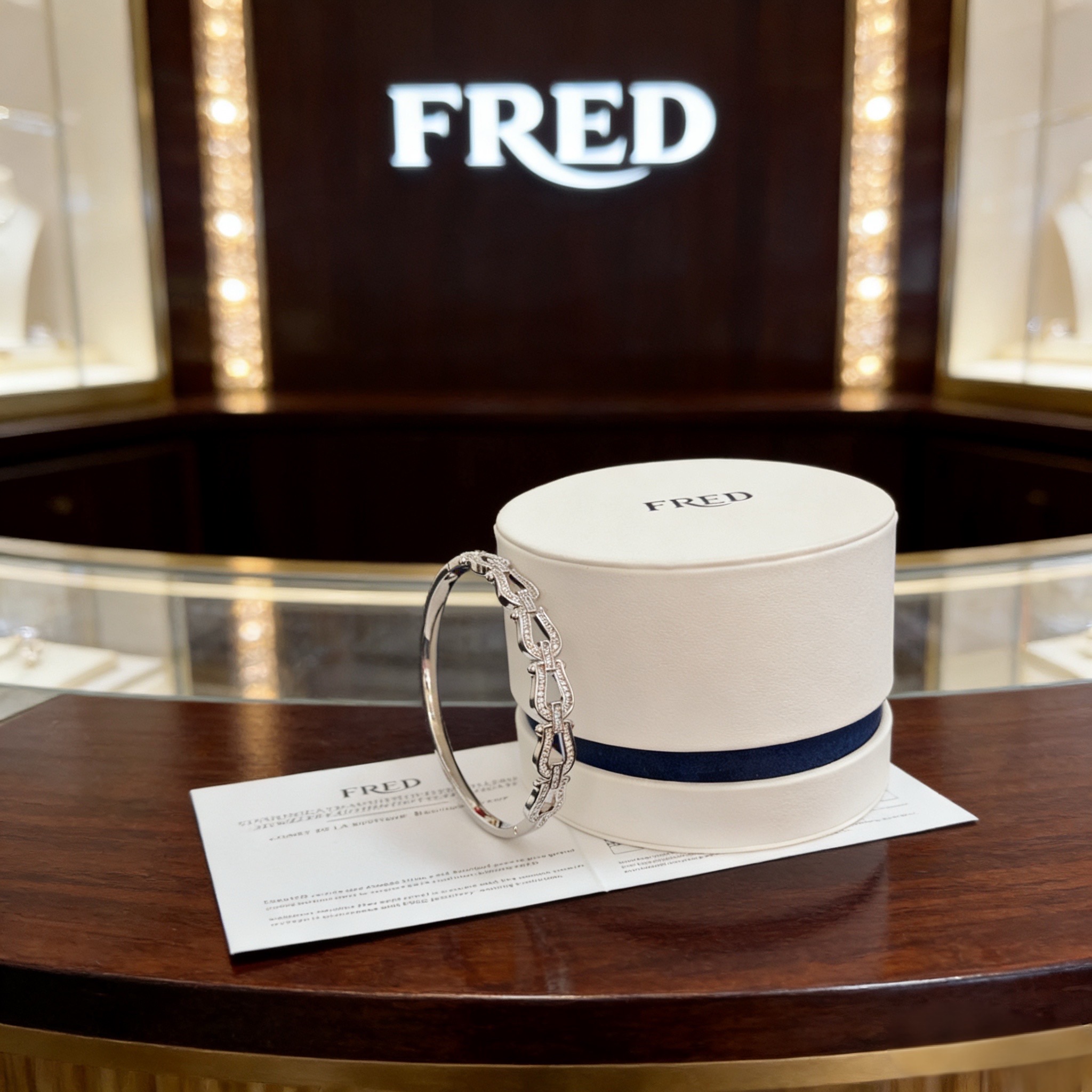 ❤火爆🎉 𝗙𝗥𝗘𝗗 费雷德满钻马蹄扣手镯 经典百搭，网红达人 时尚一族备必‬单品，时尚精致，1：1对版定