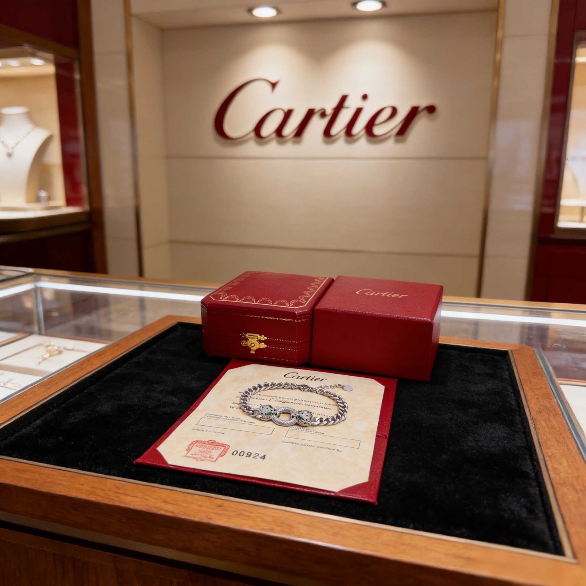 卡地亚镶钻猎豹手链 高端定制版本 镶嵌钻工艺 V金材质 经典而时尚风格 用凌厉线条重构爱情美学！打破常规