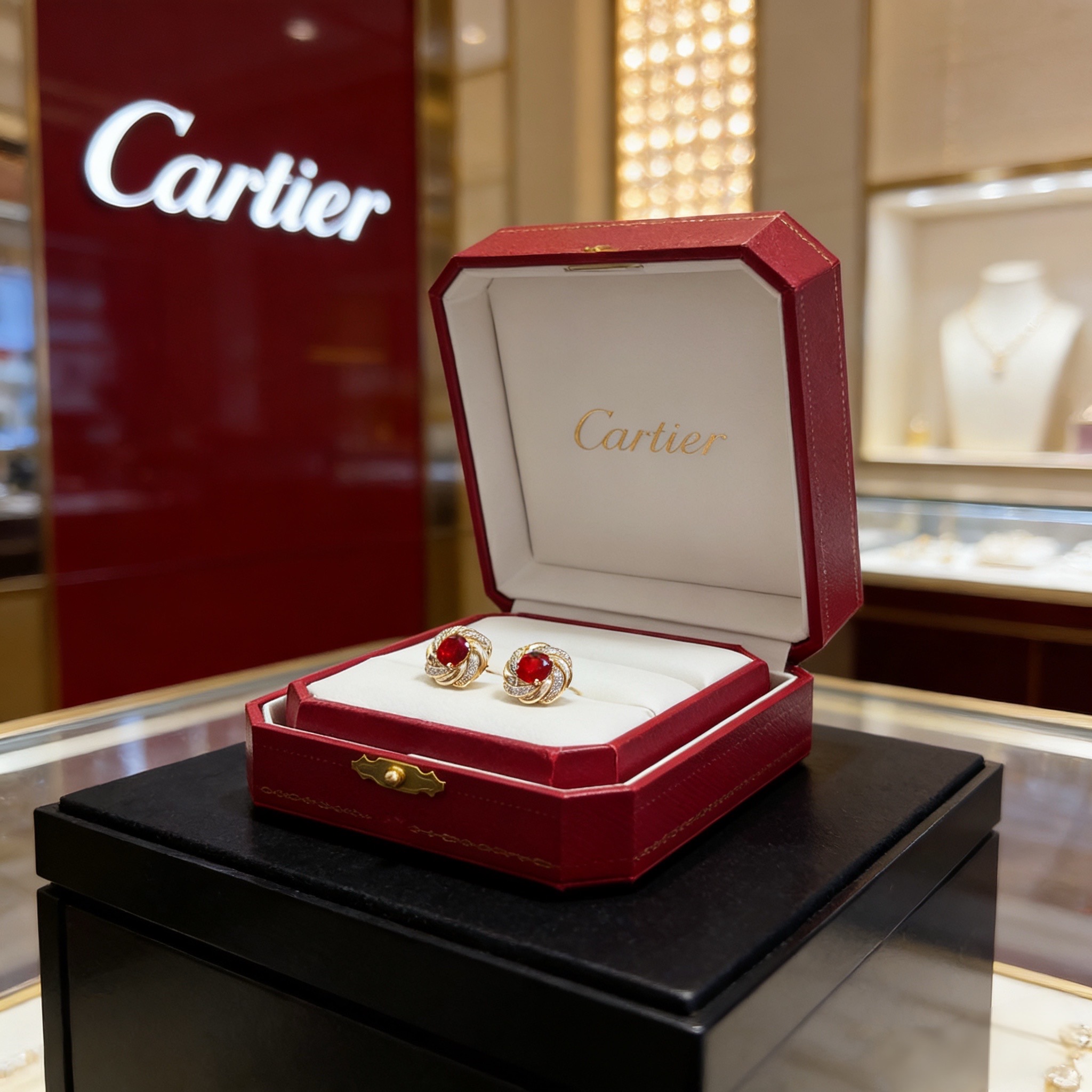 Cartier 卡地亚镶钻耳钉 高端定制版本 镶嵌钻工艺 V金材质 而 风格 用凌厉线条重构爱情美学 打破常规
