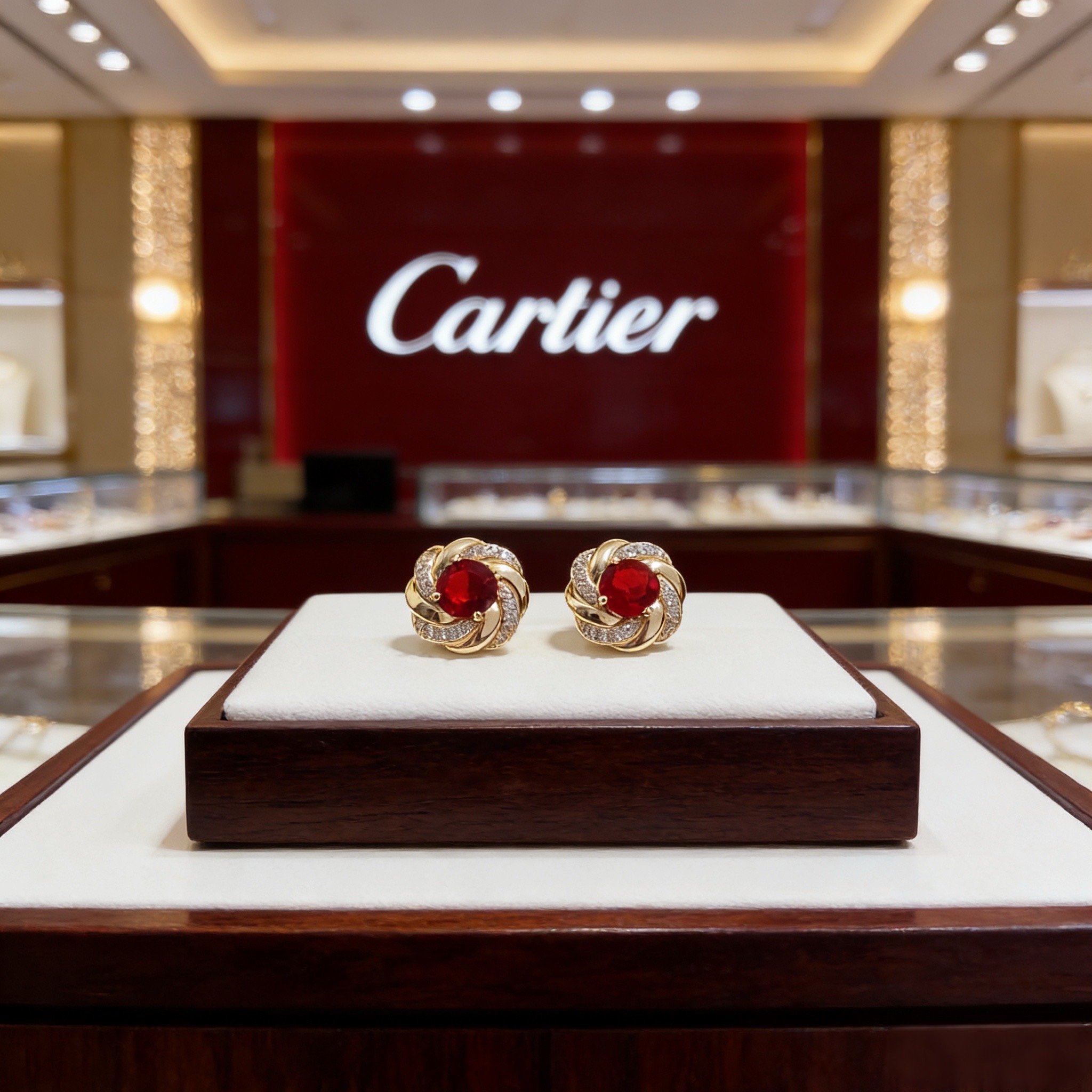 Cartier 卡地亚镶钻耳钉 高端定制版本 镶嵌钻工艺 V金材质 而 风格 用凌厉线条重构爱情美学 打破常规