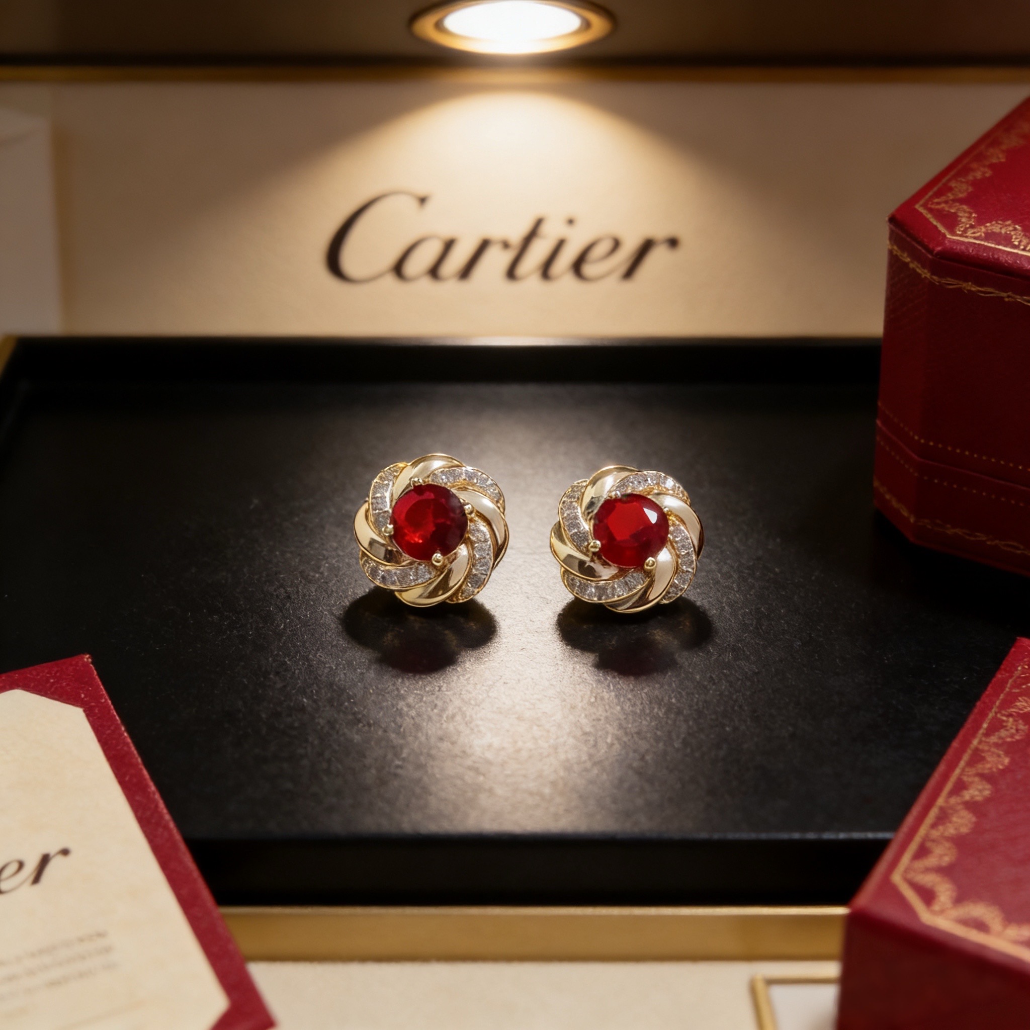 Cartier 卡地亚镶钻耳钉 高端定制版本 镶嵌钻工艺 V金材质 而 风格 用凌厉线条重构爱情美学 打破常规