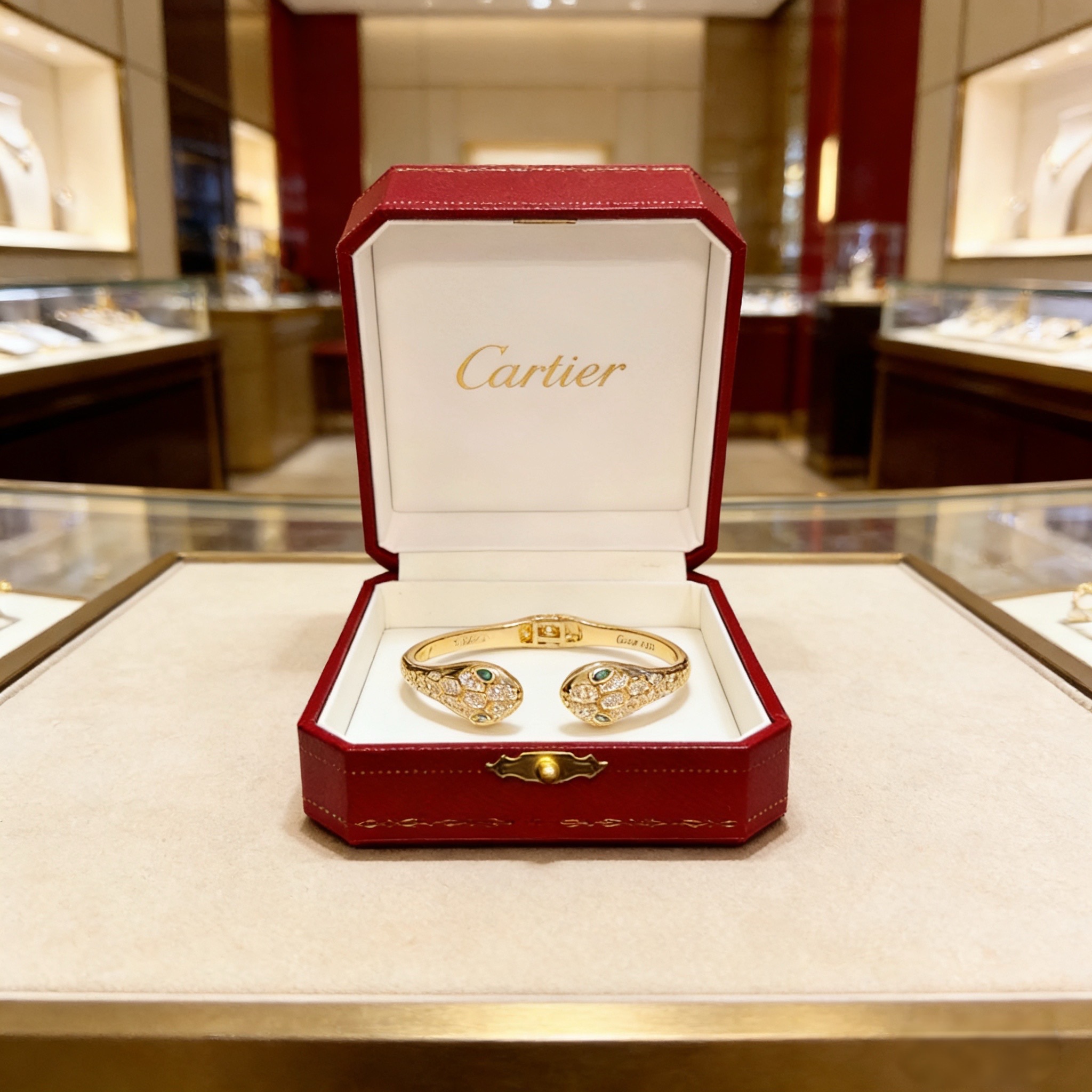 卡地亚镶钻手镯 高端定制版本 镶嵌钻工艺 V金材质 经典而时尚风格 用凌厉线条重构爱情美学！打破常规，镶