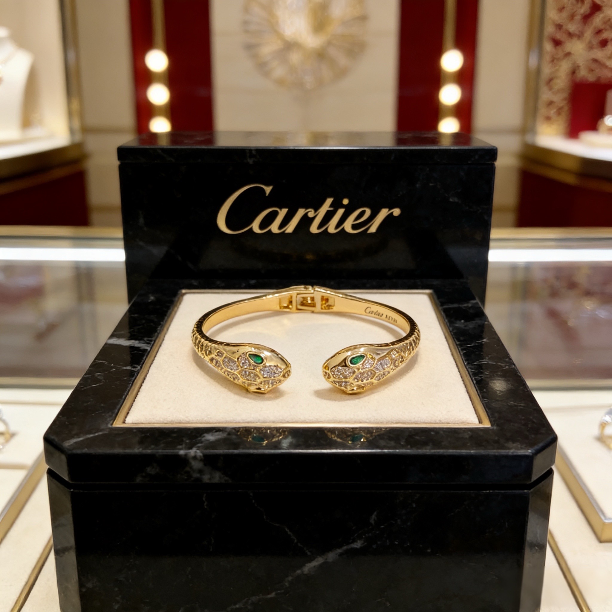 卡地亚镶钻手镯 高端定制版本 镶嵌钻工艺 V金材质 经典而时尚风格 用凌厉线条重构爱情美学！打破常规，镶