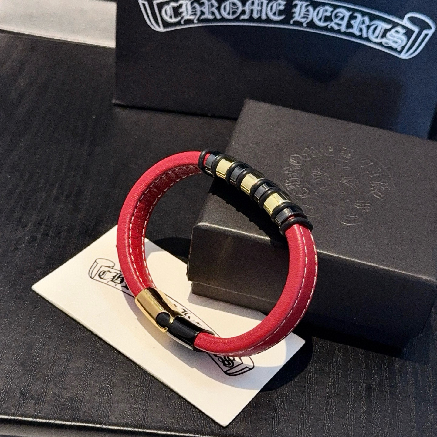 Chrome He@rts 克罗心专皮绳手镯～正品开模💝潮流时尚必备 男女均可佩戴 情侣款同款 摇滚朋克