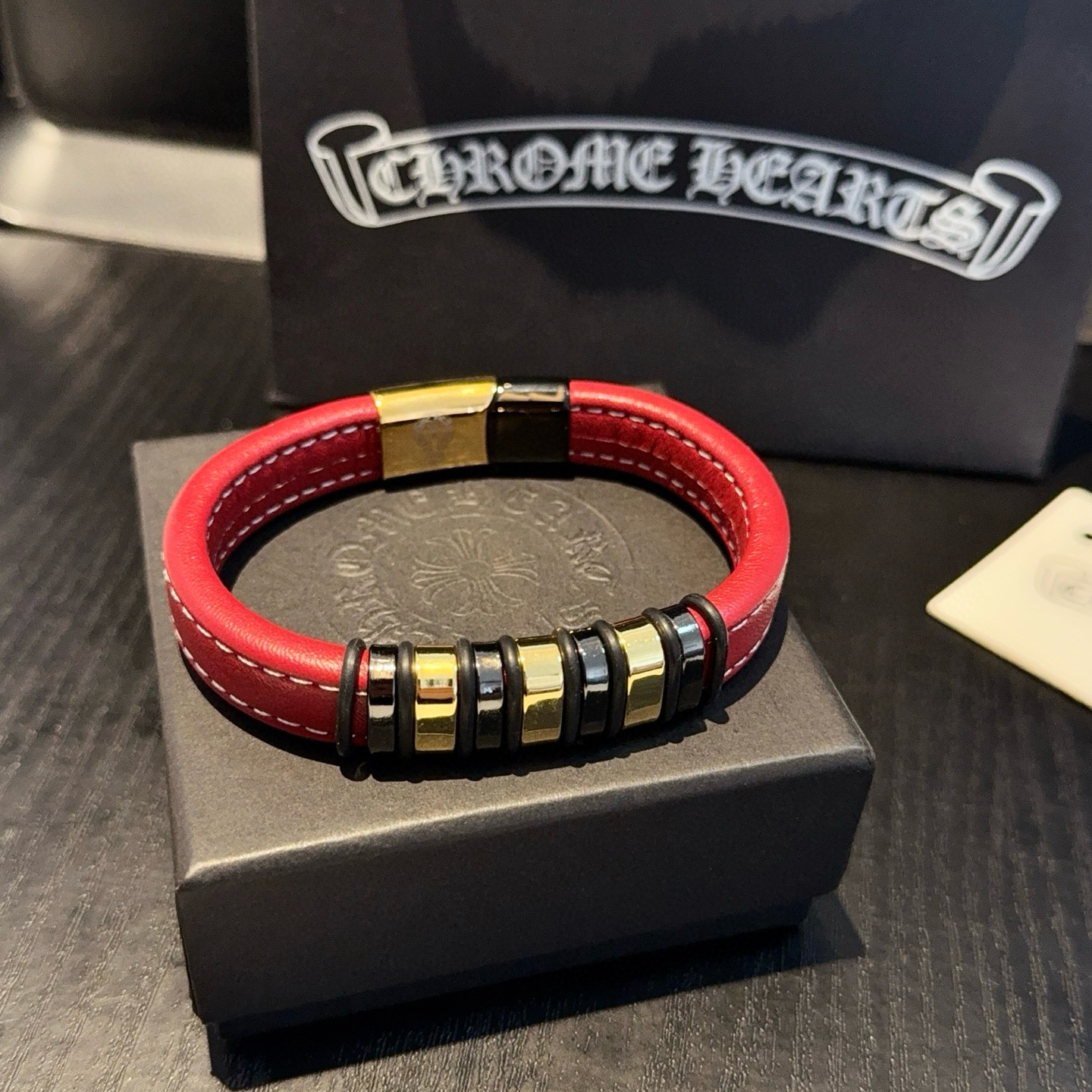Chrome He@rts 克罗心专皮绳手镯～正品开模💝潮流时尚必备 男女均可佩戴 情侣款同款 摇滚朋克