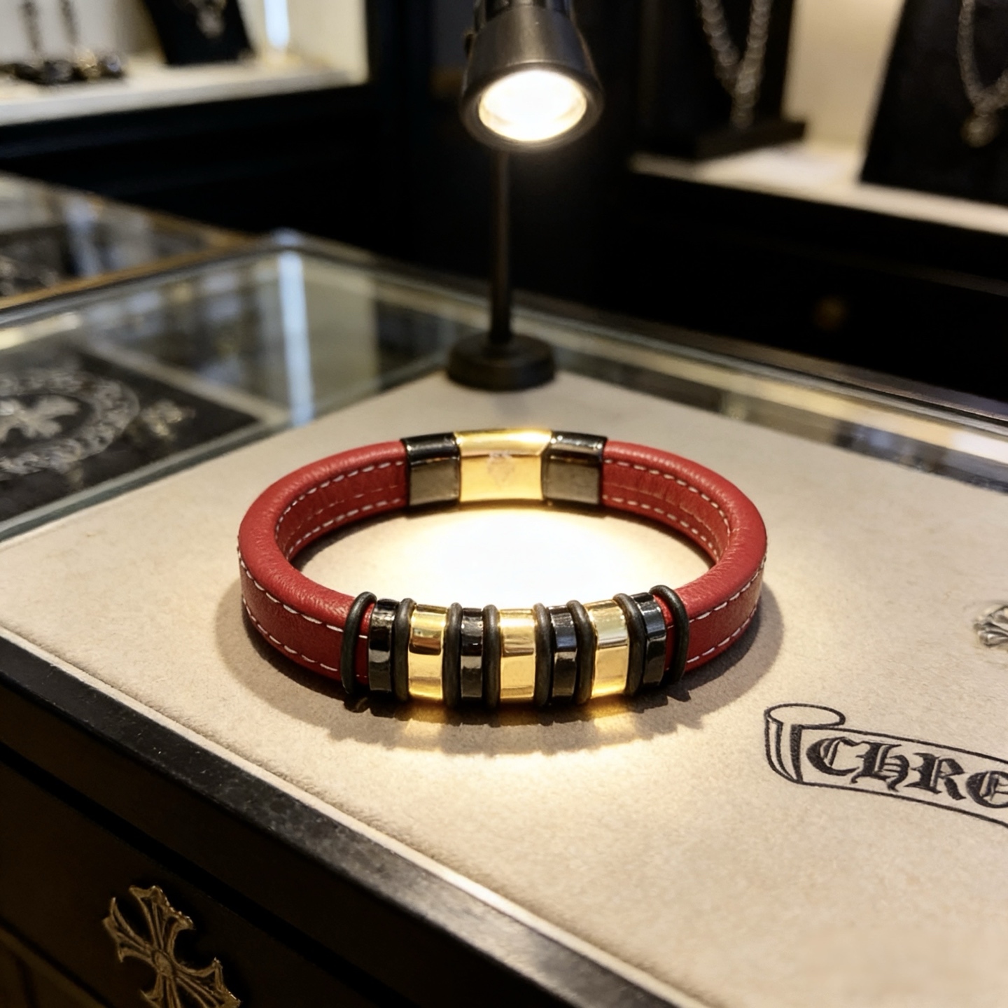 Chrome He@rts 克罗心专皮绳手镯～正品开模💝潮流时尚必备 男女均可佩戴 情侣款同款 摇滚朋克