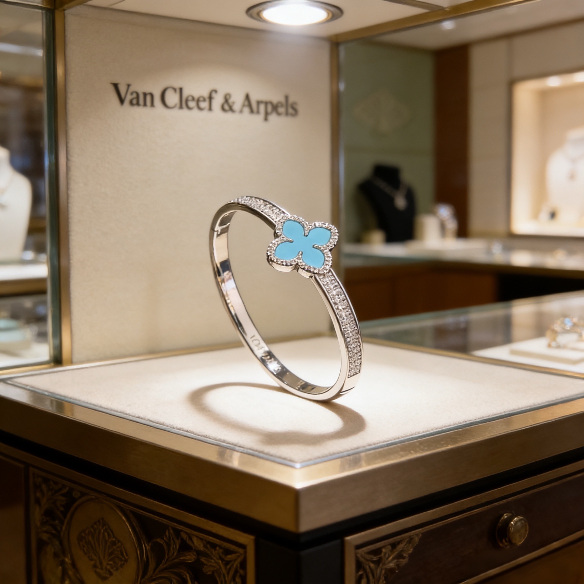 〔精工原版】爆款 VCA四叶草🍀梵克雅宝手镯 V金等级 经典之作 官网同款 时尚潮流 采用多层次金属雕刻