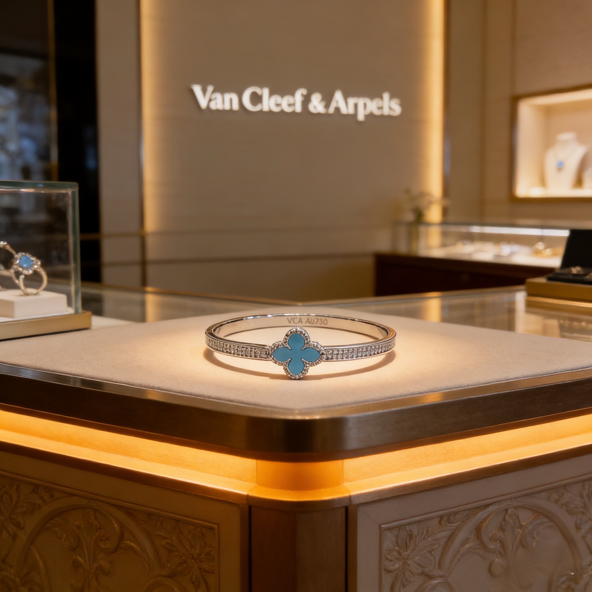 〔精工原版】爆款 VCA四叶草🍀梵克雅宝手镯 V金等级 经典之作 官网同款 时尚潮流 采用多层次金属雕刻