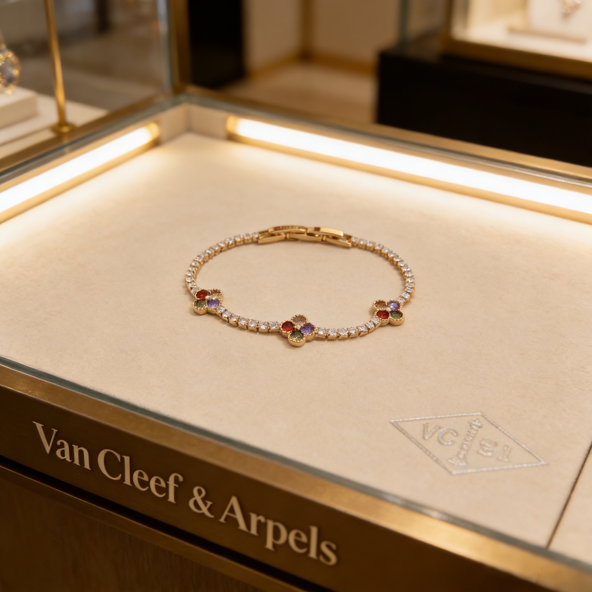 〔精工原版〕VCA四叶草🍀梵克雅宝手链 V金等级 经典之作 官网同款 时尚潮流 采用多层次金属雕刻设计 