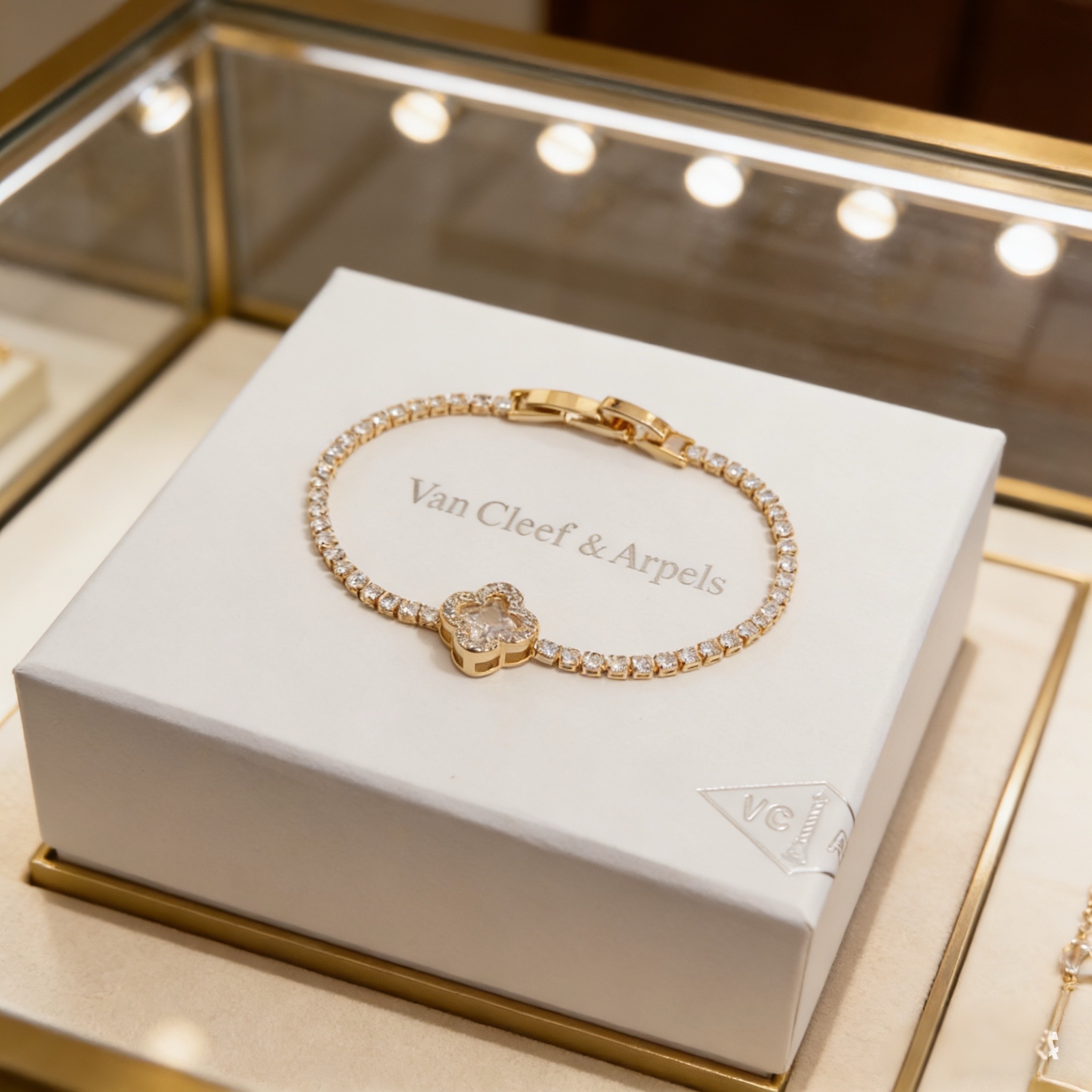 〔精工原版〕VCA四叶草🍀梵克雅宝手链 V金等级 经典之作 官网同款 时尚潮流 采用多层次金属雕刻设计 