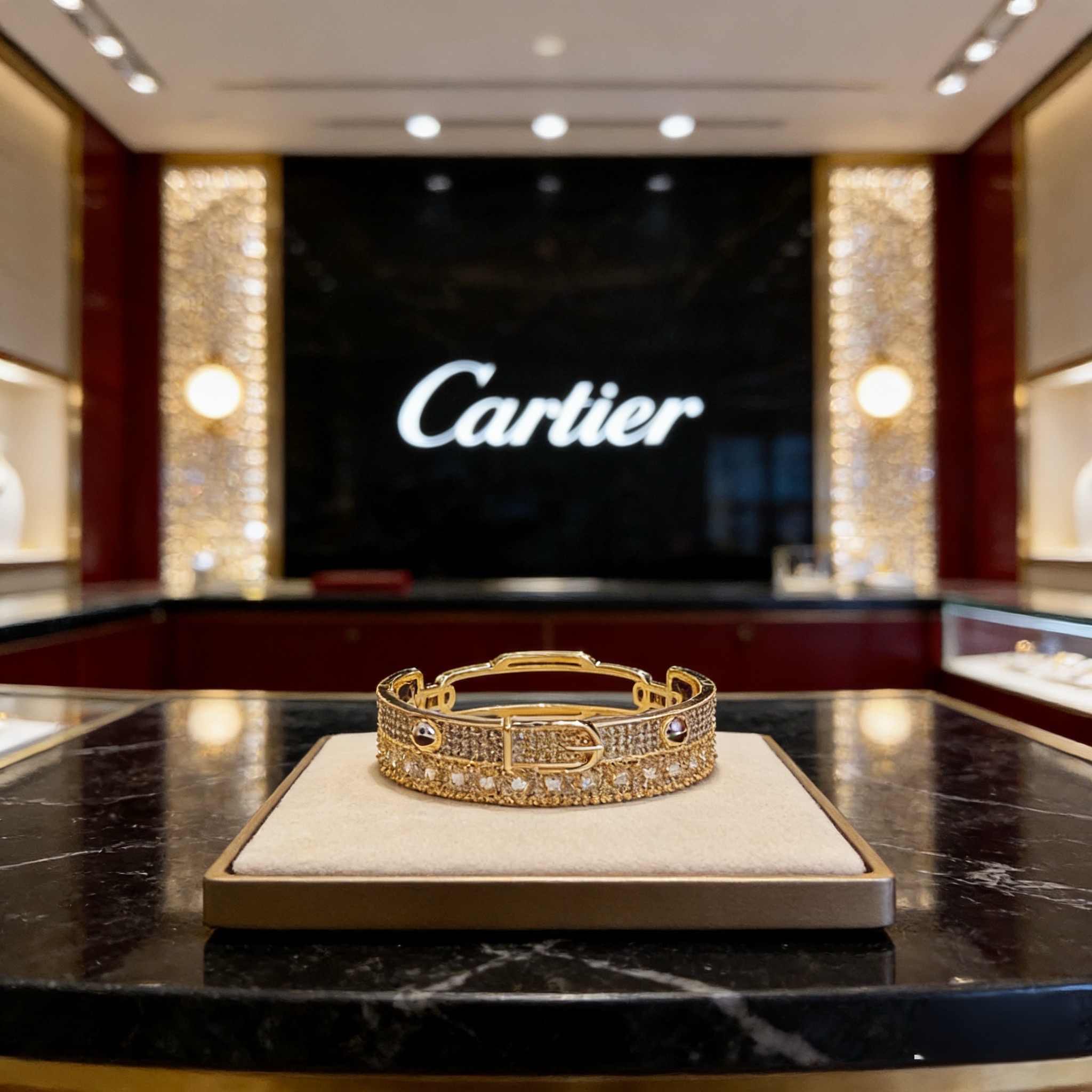 卡地亚手镯 高端定制版本 镶嵌钻工艺 V金材质 经典而时尚风格 用凌厉线条重构爱情美学！打破常规，镶嵌钻