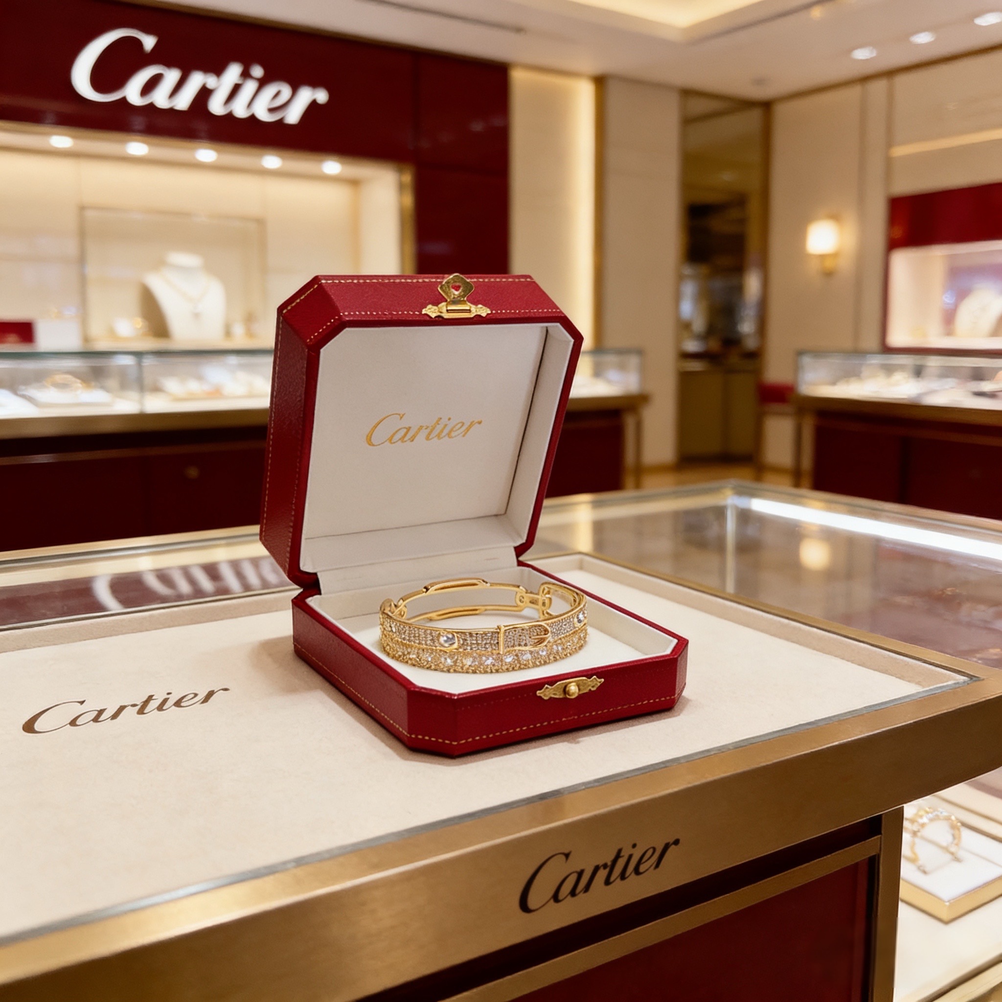 卡地亚手镯 高端定制版本 镶嵌钻工艺 V金材质 经典而时尚风格 用凌厉线条重构爱情美学！打破常规，镶嵌钻