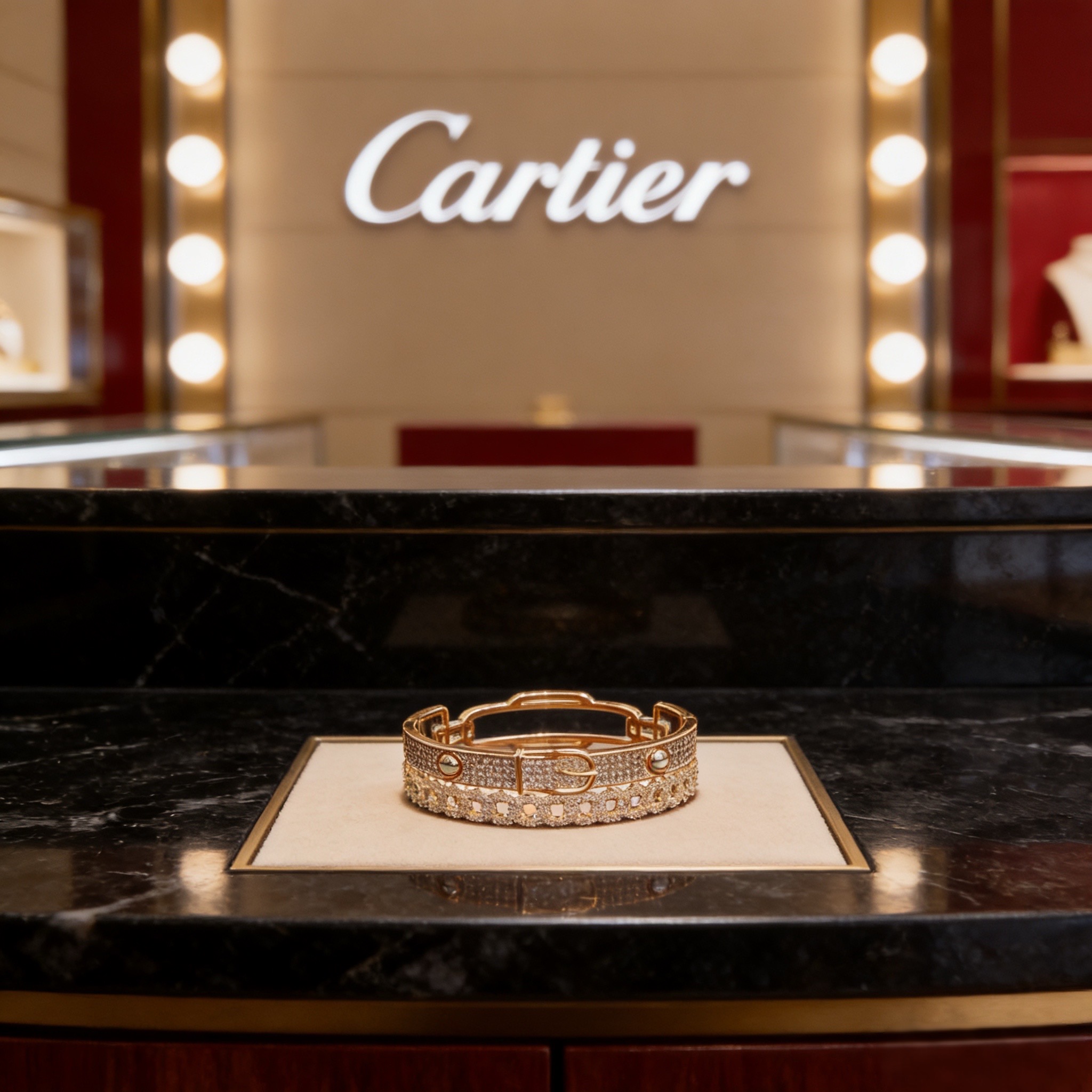 卡地亚手镯 高端定制版本 镶嵌钻工艺 V金材质 经典而时尚风格 用凌厉线条重构爱情美学！打破常规，镶嵌钻