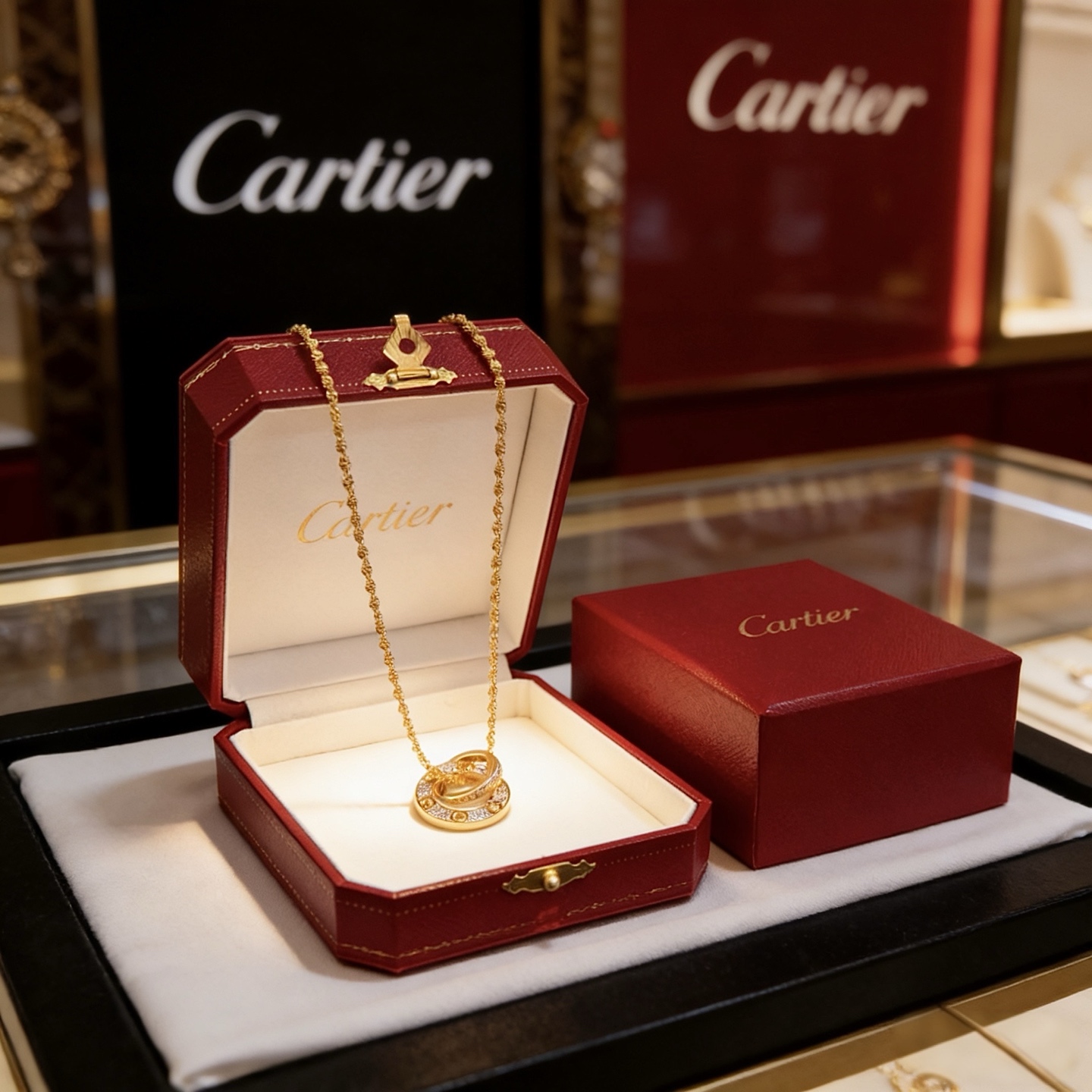 卡地亚镶钻项链 高端定制版本 镶嵌钻工艺 V金材质 经典而时尚风格 用凌厉线条重构爱情美学！打破常规，镶