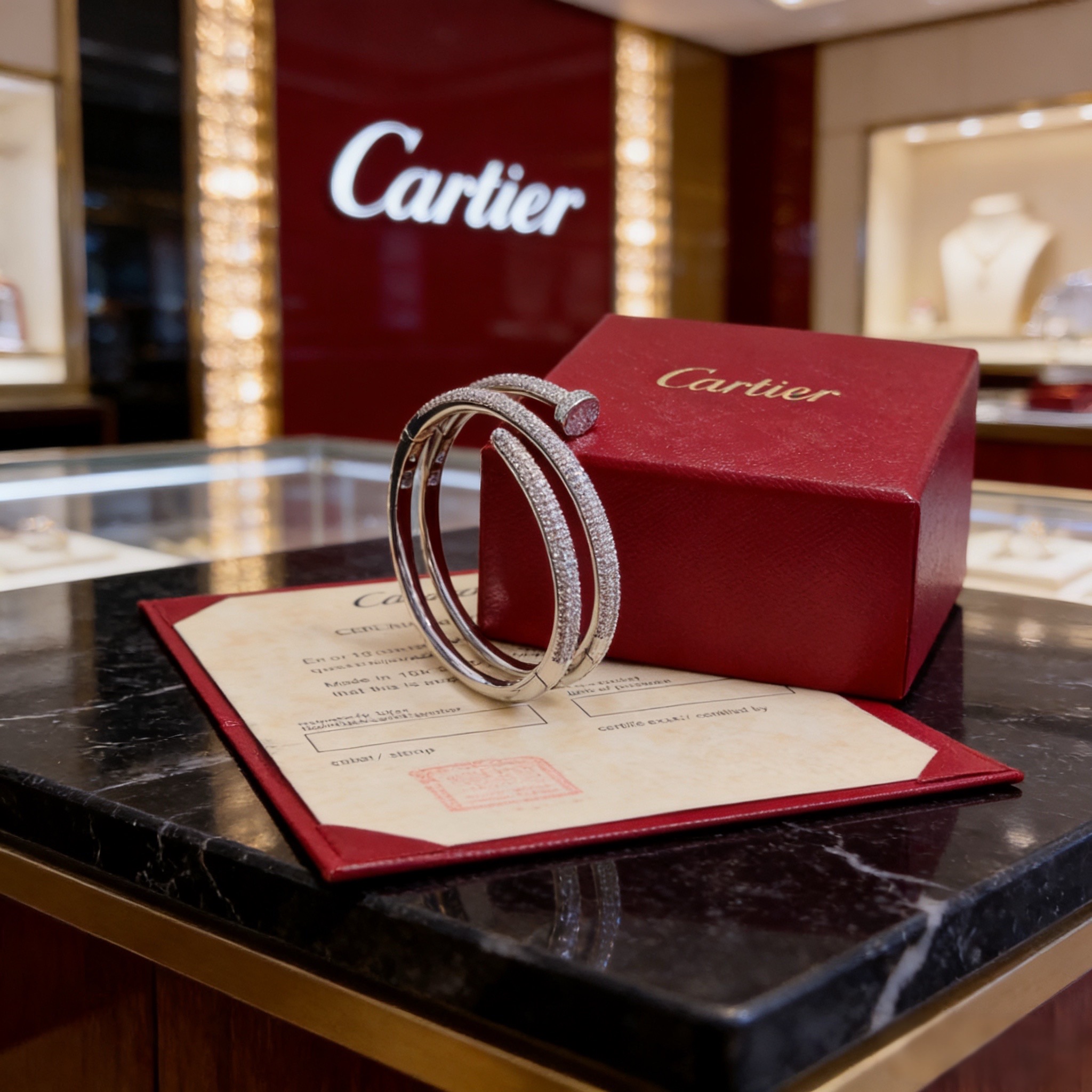 卡地亚镶钻钉子手镯 高端定制版本 镶嵌钻工艺 V金材质 经典而时尚风格 用凌厉线条重构爱情美学！打破常规