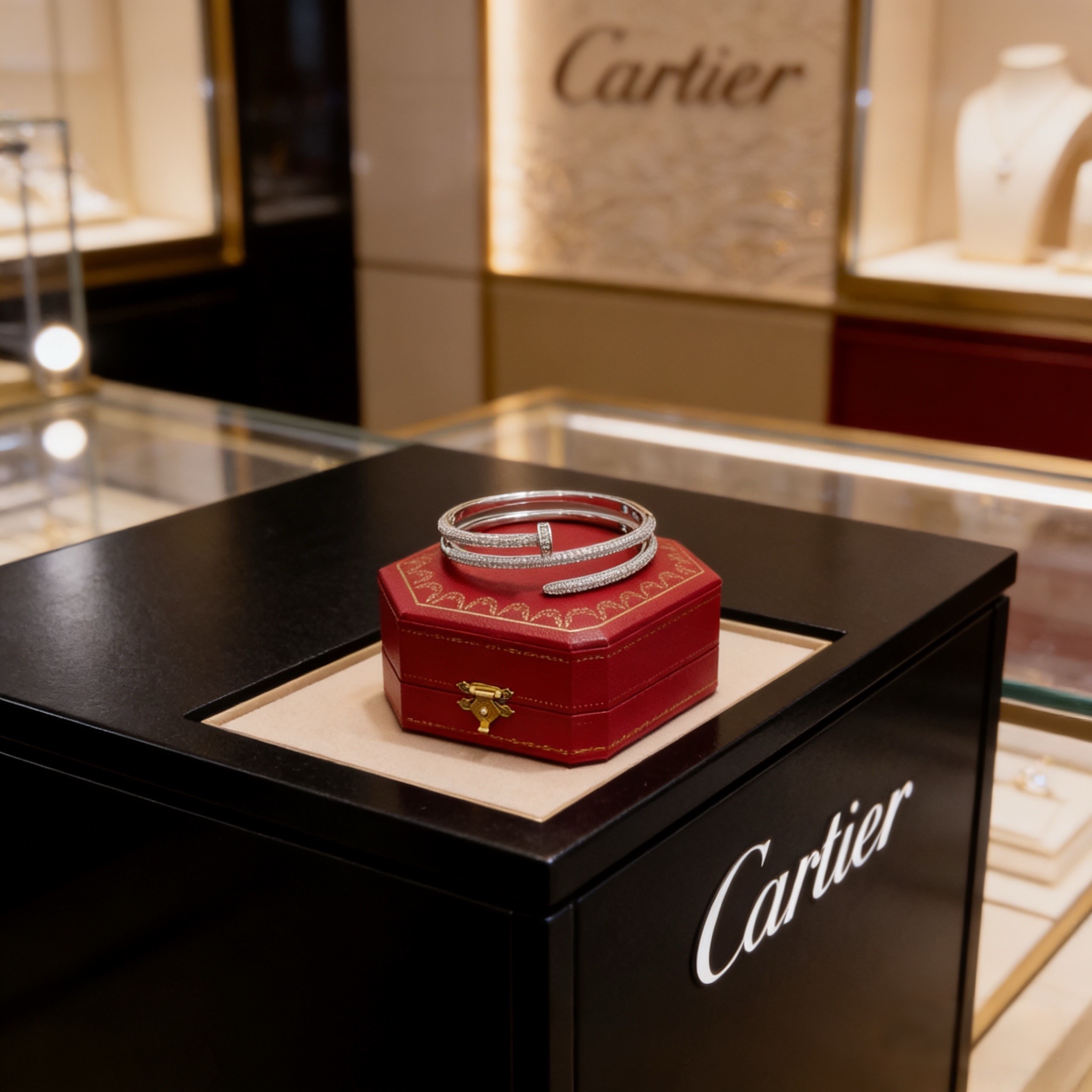 卡地亚镶钻钉子手镯 高端定制版本 镶嵌钻工艺 V金材质 经典而时尚风格 用凌厉线条重构爱情美学！打破常规