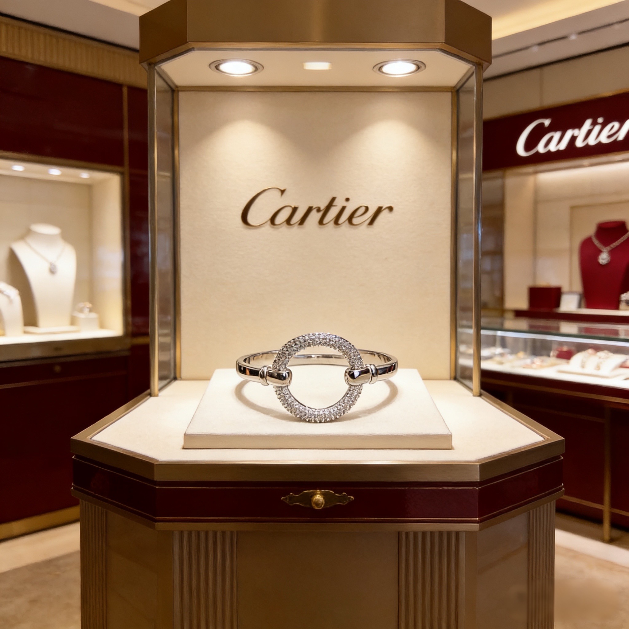 卡地亚手镯 高端定制版本 镶嵌钻工艺 V金材质 经典而时尚风格 用凌厉线条重构爱情美学！打破常规，镶嵌钻