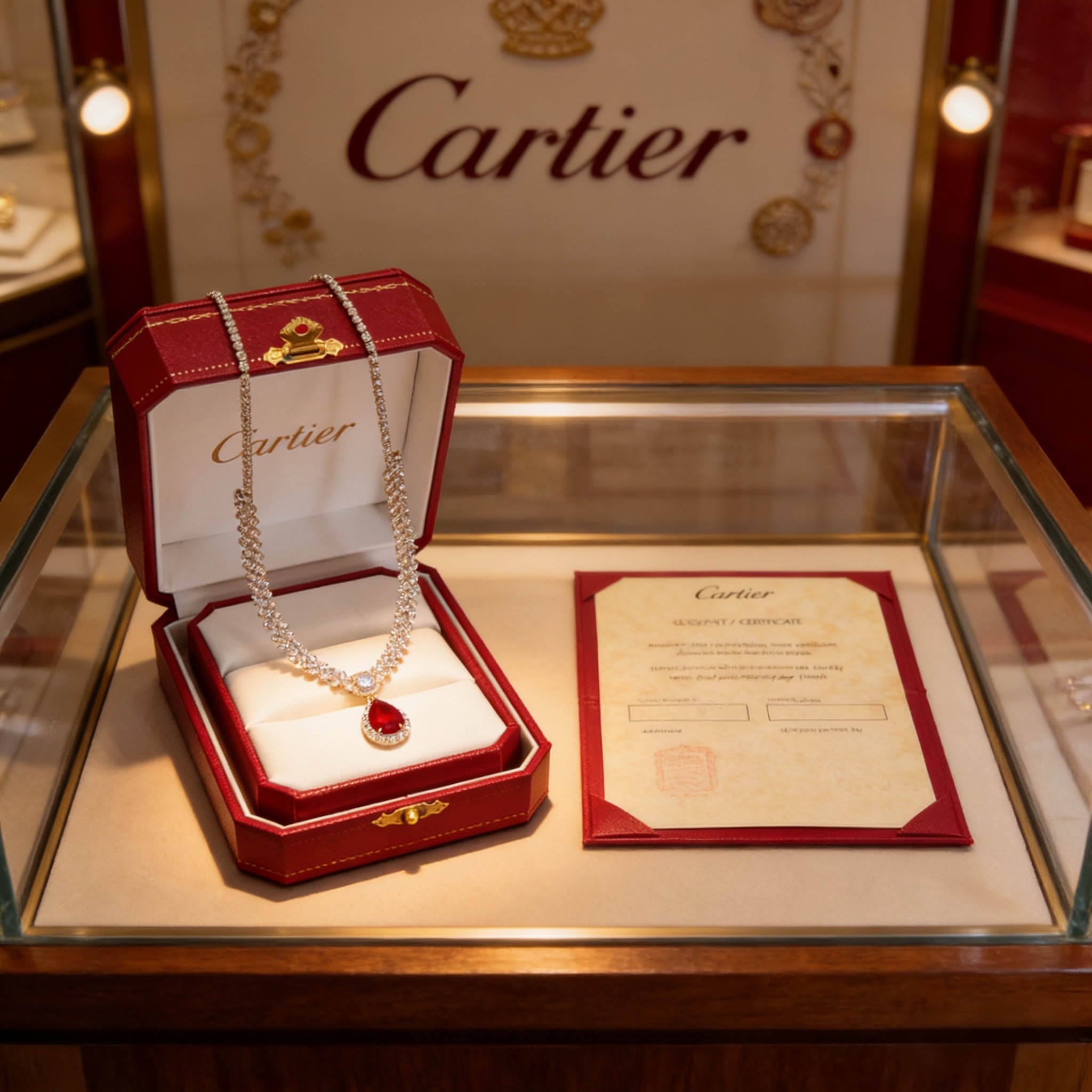 NO:754856,Cartier ruby ​​and diamond necklace, high-end customized version, diamond-encrusted craftsmanship, V gold material, classic and fashionable style, reconstruct the aesthetics of love with sharp lines!  Breaking the rules, the diamond-encrusted design actually achieves the ceiling of high-end sense - no need for flashy accumulation, love should be as pure as ever. Cartier is loved by many celebrities and Internet celebrities. It is definitely an eternal classic, regardless of age!  Wear it and you will be the center of attention!  , jewelry boutique,cartier,necklace19860909卡地亚红宝石镶钻项链 高端定制版本 镶嵌钻工艺 V金材质 经典而时尚风格 用凌厉线条重构爱情美学！打破常规,镶嵌钻设计反而成就高级感天花板——无需浮华堆砌,爱本应纯粹如初 卡地亚受众多明星网红的爱戴 绝对是永恒经典 年龄不限 ！戴上它你就是焦点！,饰品精品,cartier,necklace,Jewelry