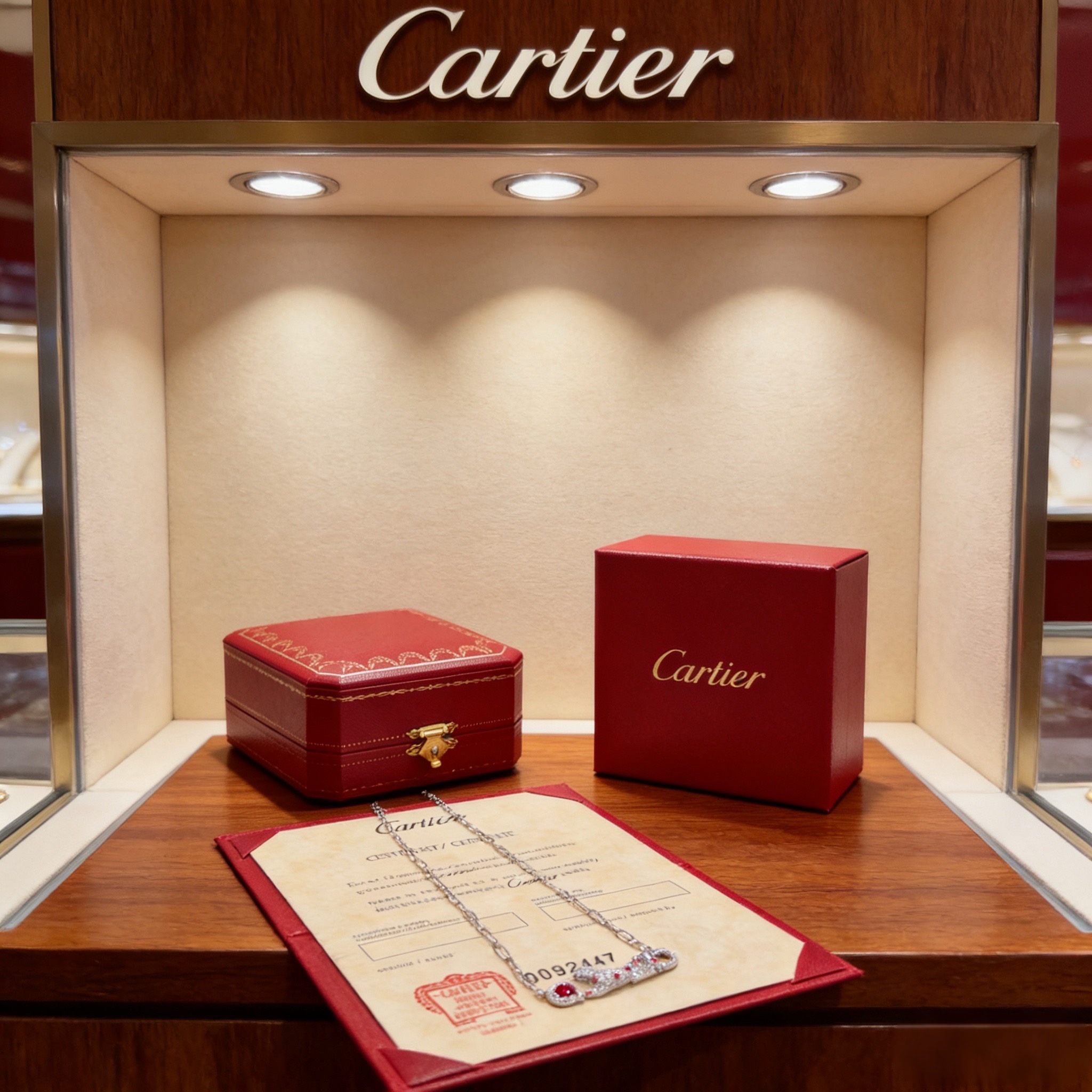 卡地亚镶钻猎豹项链 高端定制版本 镶嵌钻工艺 V金材质 经典而时尚风格 用凌厉线条重构爱情美学！打破常规