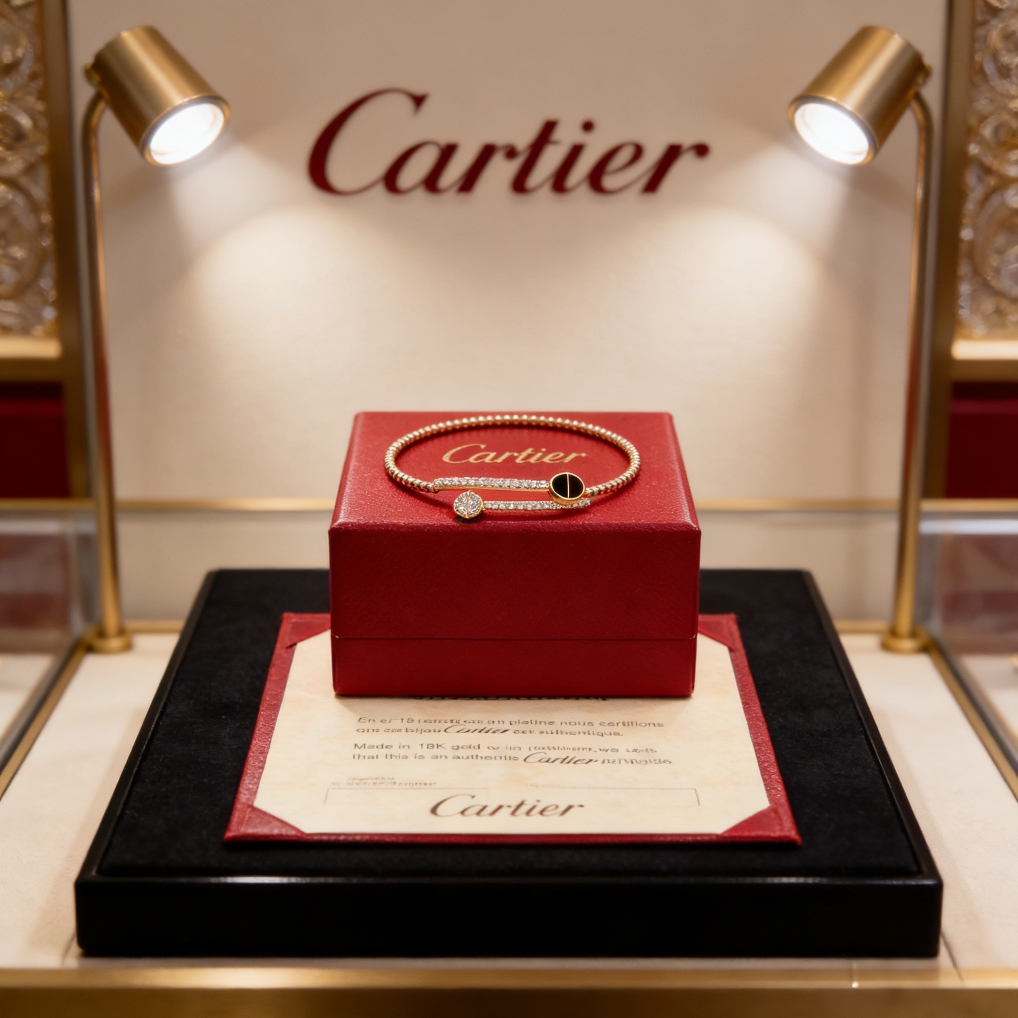 卡地亚手镯 高端定制版本 镶嵌钻工艺 V金材质 经典而时尚风格 用凌厉线条重构爱情美学！打破常规，镶嵌钻