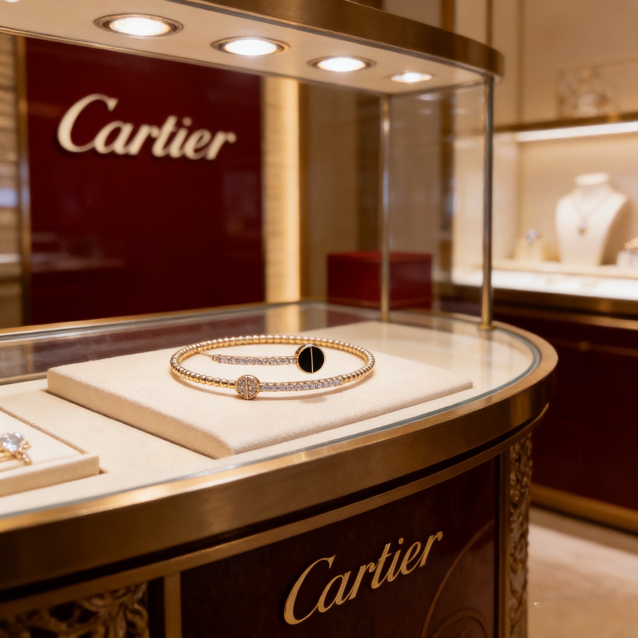 卡地亚手镯 高端定制版本 镶嵌钻工艺 V金材质 经典而时尚风格 用凌厉线条重构爱情美学！打破常规，镶嵌钻