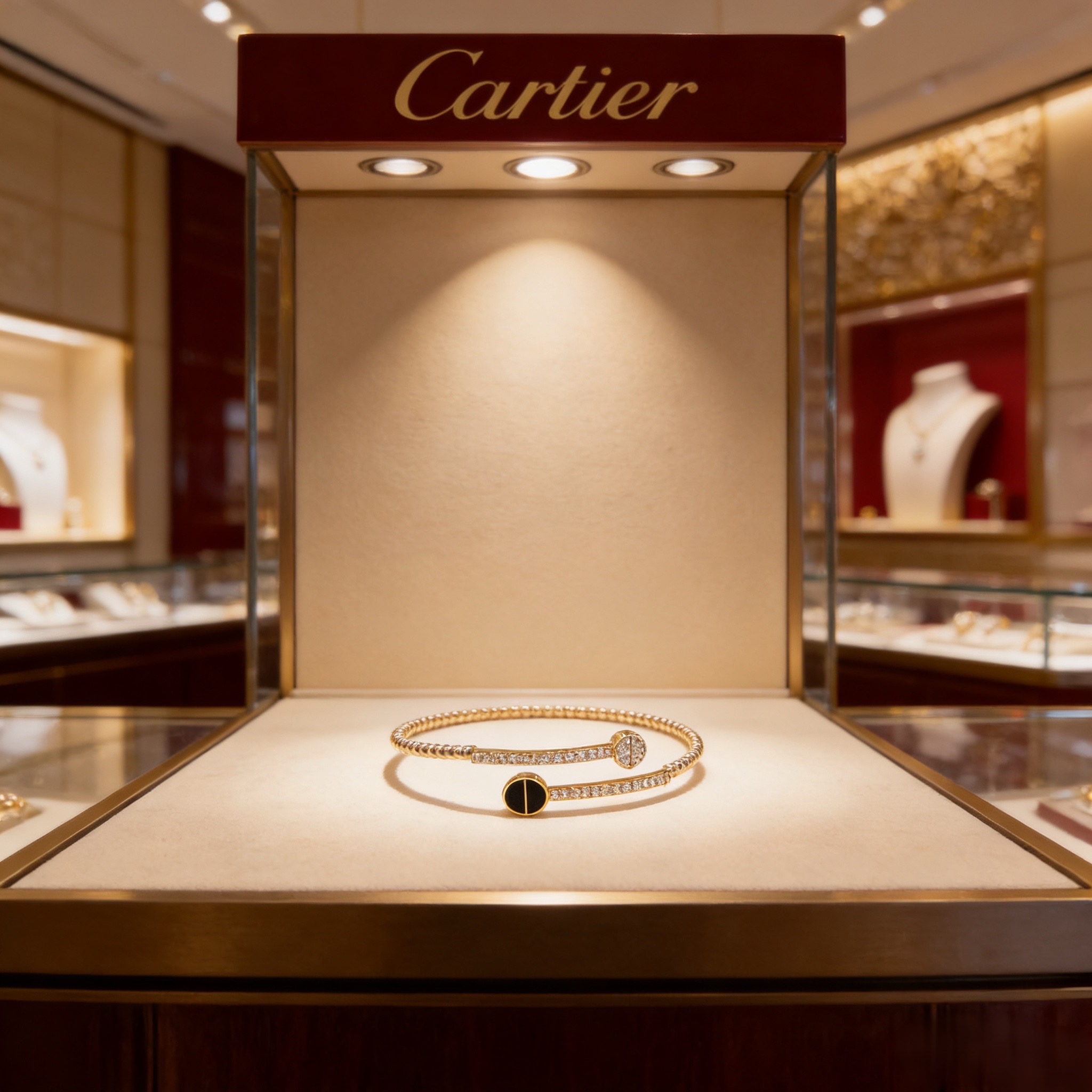 卡地亚手镯 高端定制版本 镶嵌钻工艺 V金材质 经典而时尚风格 用凌厉线条重构爱情美学！打破常规，镶嵌钻