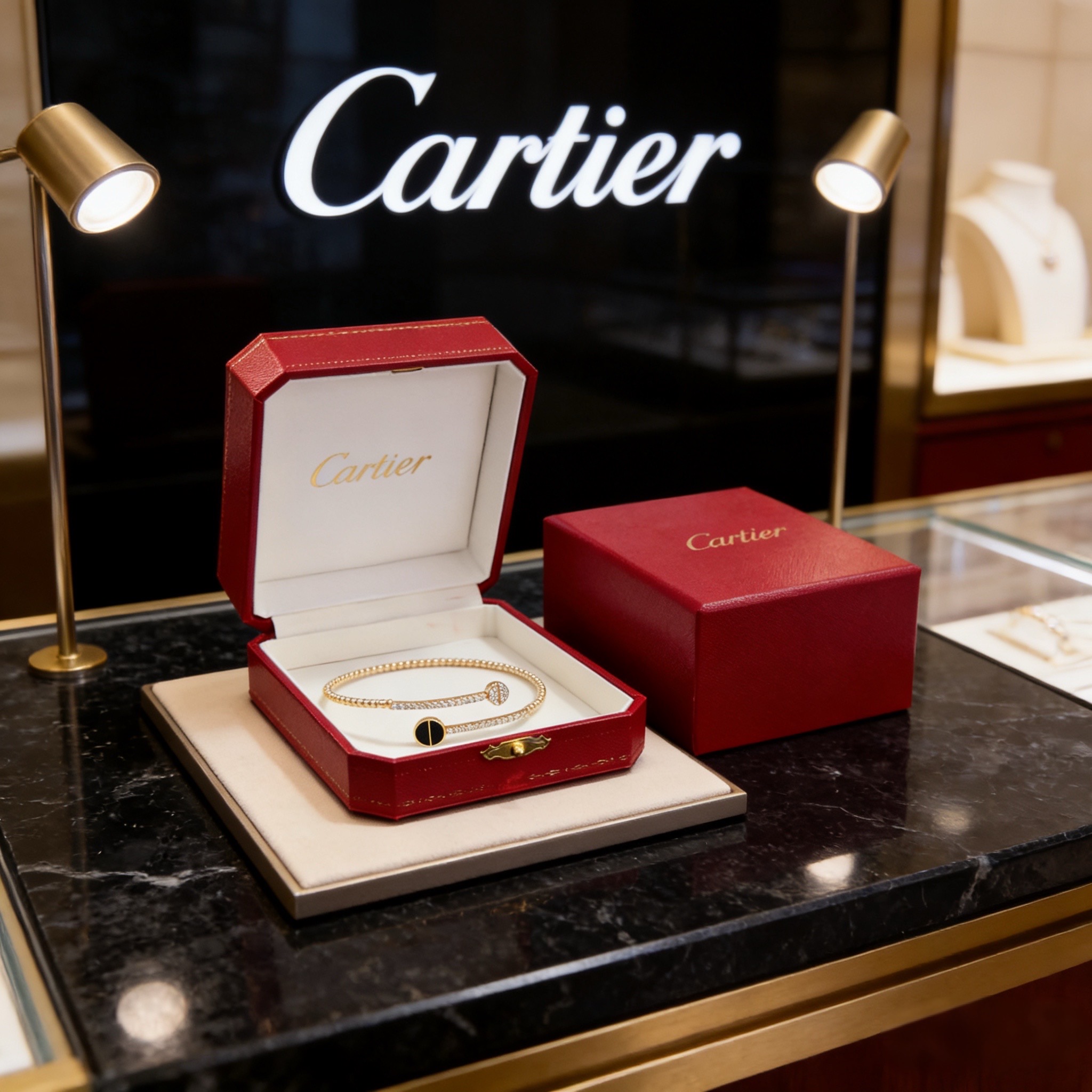 卡地亚手镯 高端定制版本 镶嵌钻工艺 V金材质 经典而时尚风格 用凌厉线条重构爱情美学！打破常规，镶嵌钻