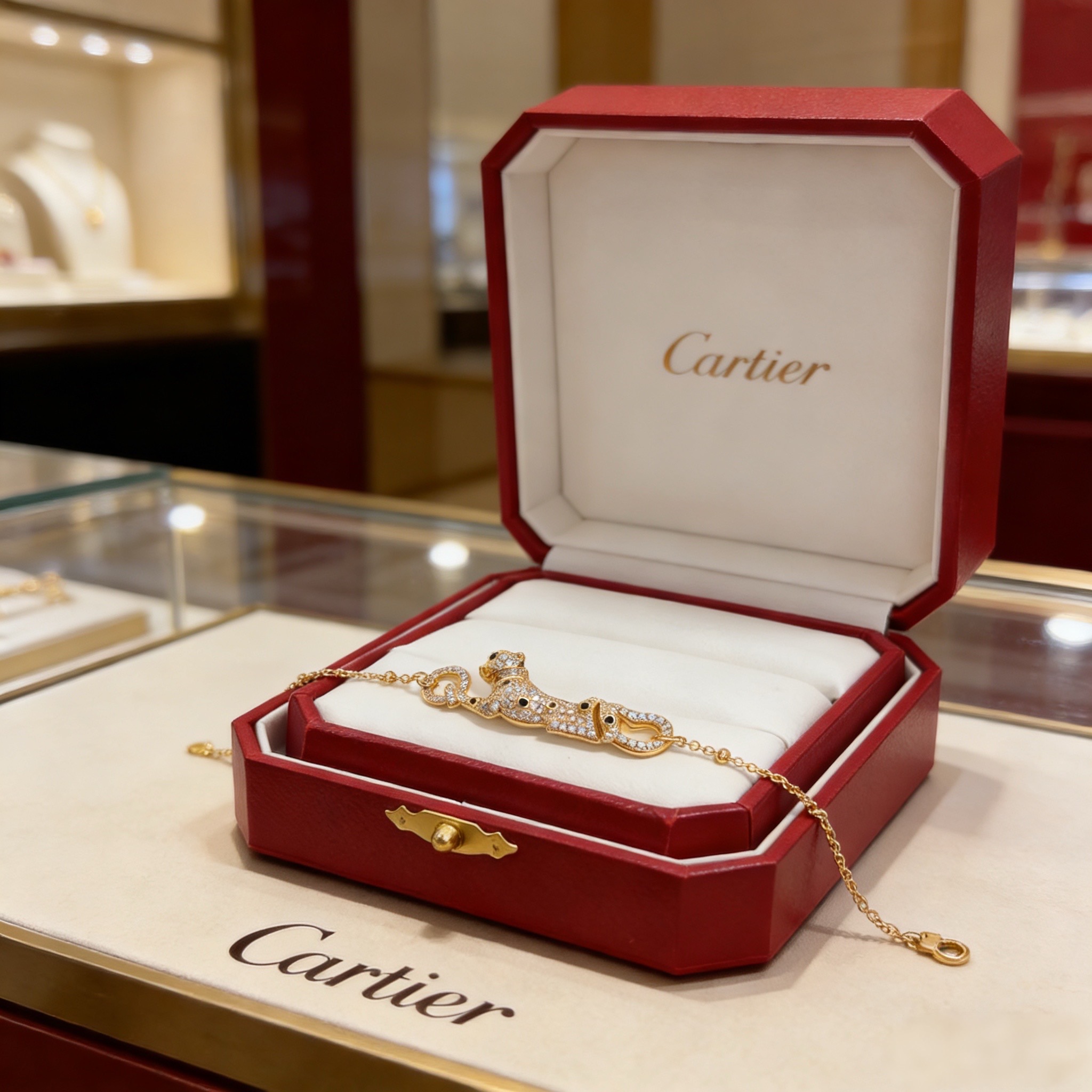 Cartier 卡地亚镶钻猎豹手链 高端定制版本 镶嵌钻工艺 V金材质 而 风格 用凌厉线条重构爱情美学 打破常规