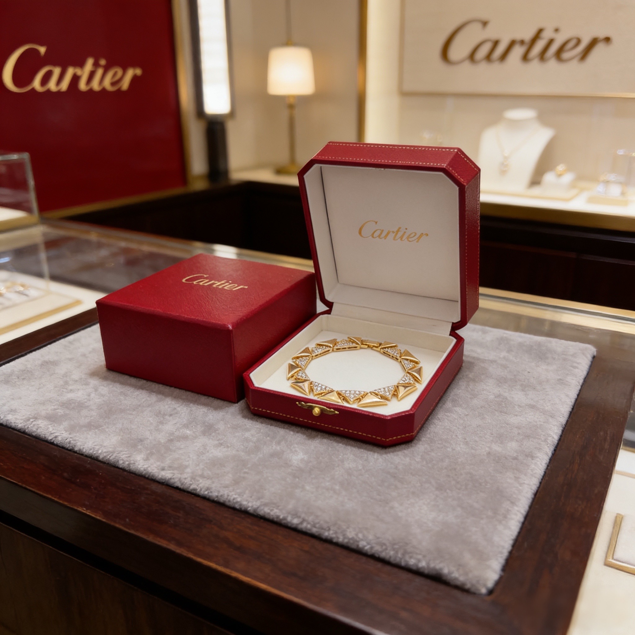 Cartier 卡地亚镶钻手链 高端定制版本 镶嵌钻工艺 V金材质 而 风格 用凌厉线条重构爱情美学 打破常规