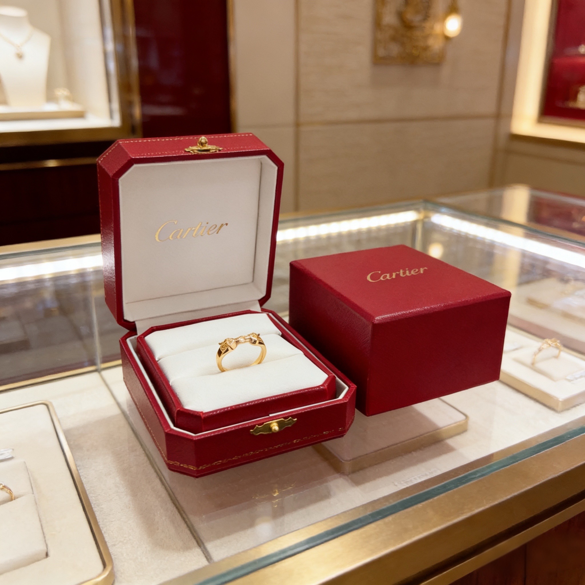 Cartier 卡地亚镶钻戒指 高端定制版本 镶嵌钻工艺 V金材质 而 风格 用凌厉线条重构爱情美学 打破常规