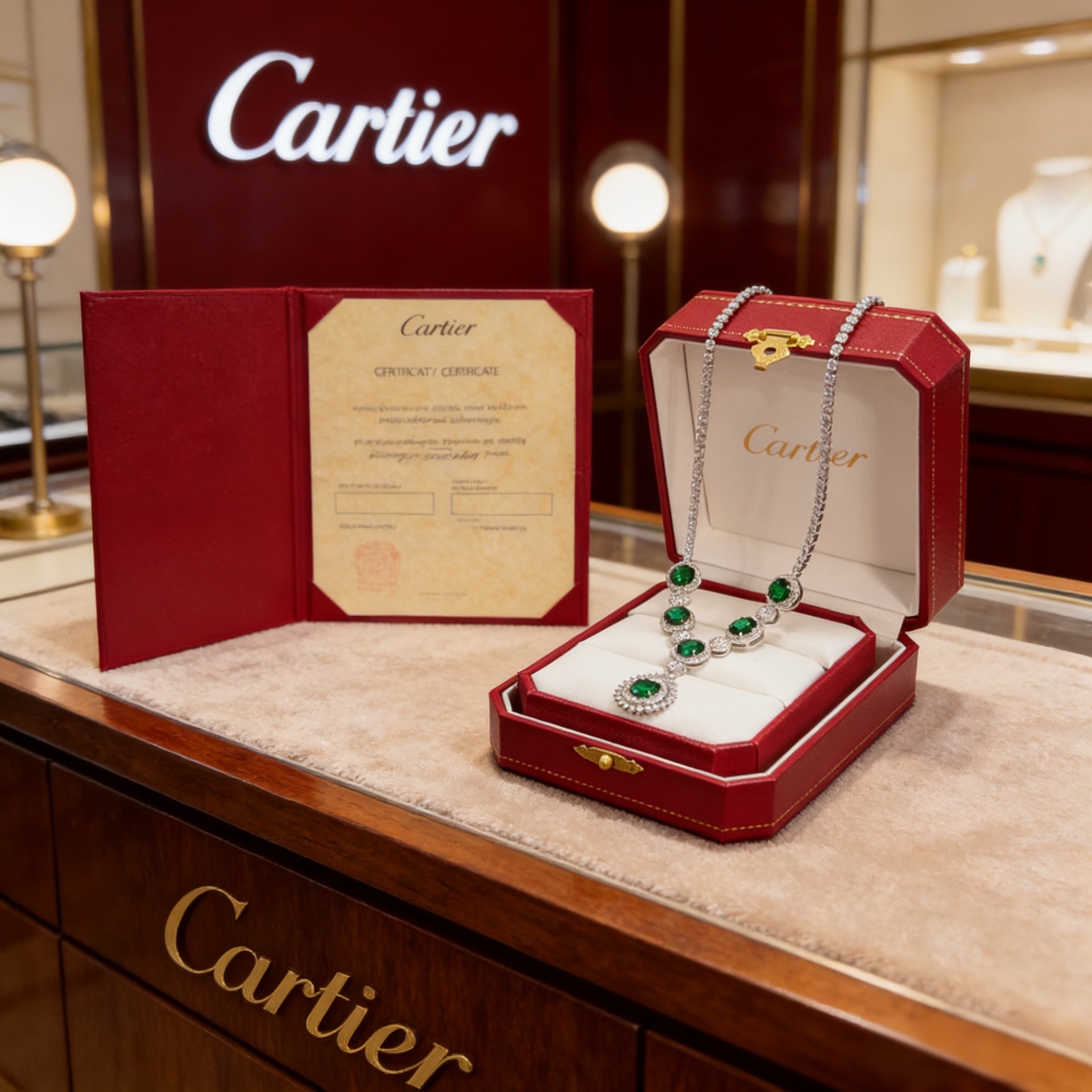 NO:763112,Cartier emerald and diamond necklace, high-end customized version, diamond-encrusted craftsmanship, V gold material, classic and fashionable style, reconstruct the aesthetics of love with sharp lines!  Breaking the rules, the diamond-encrusted design actually achieves the ceiling of high-end sense - no need for flashy accumulation, love should be as pure as ever. Cartier is loved by many celebrities and Internet celebrities. It is definitely an eternal classic, regardless of age!  Wear it and you will be the center of attention!  , jewelry boutique,cartier,necklace19860909卡地亚祖母绿镶钻项链 高端定制版本 镶嵌钻工艺 V金材质 经典而时尚风格 用凌厉线条重构爱情美学！打破常规,镶嵌钻设计反而成就高级感天花板——无需浮华堆砌,爱本应纯粹如初 卡地亚受众多明星网红的爱戴 绝对是永恒经典 年龄不限 ！戴上它你就是焦点！,饰品精品,cartier,necklace,Jewelry