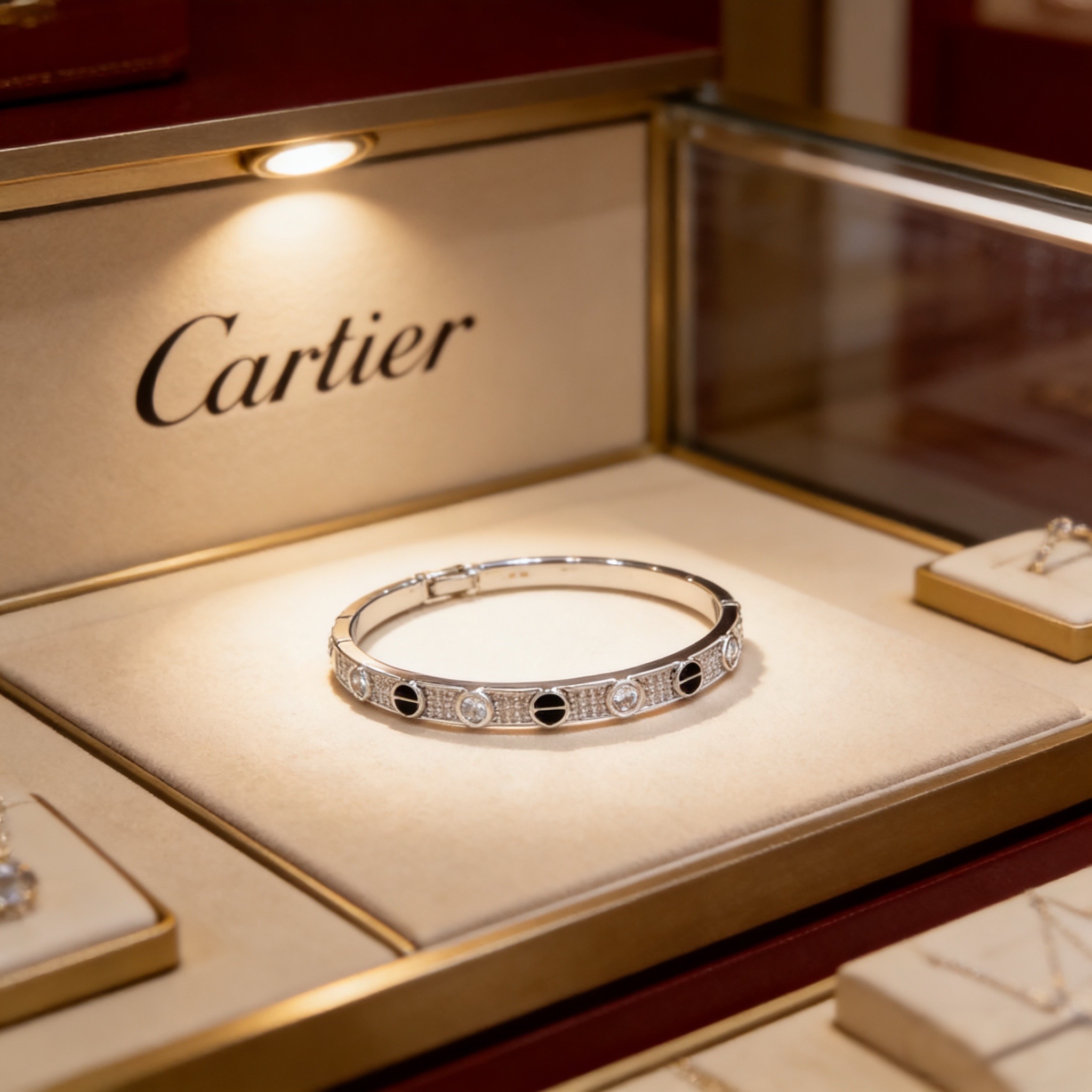 NO:763133,Cartier diamond-encrusted bracelet, high-end customized version, diamond-encrusted craftsmanship, V gold material, classic and fashionable style, reconstruct the aesthetics of love with sharp lines!  Breaking the rules, the diamond-encrusted design actually achieves the ceiling of high-end sense - no need for flashy accumulation, love should be as pure as ever. Cartier is loved by many celebrities and Internet celebrities. The Leopard series bracelet is absolutely an eternal classic, and it is not limited to men and women, and there is no age limit!  Wear it and you will be the center of attention!  , jewelry boutique, cartier, bracelet19860909卡地亚镶钻手镯 高端定制版本 镶嵌钻工艺 V金材质 经典而时尚风格 用凌厉线条重构爱情美学！打破常规,镶嵌钻设计反而成就高级感天花板——无需浮华堆砌,爱本应纯粹如初 卡地亚受众多明星网红的爱戴 豹子系列手镯 绝对是永恒经典 而且男女不限 年龄不限 ！戴上它你就是焦点！,饰品精品,cartier,bracelet,Jewelry