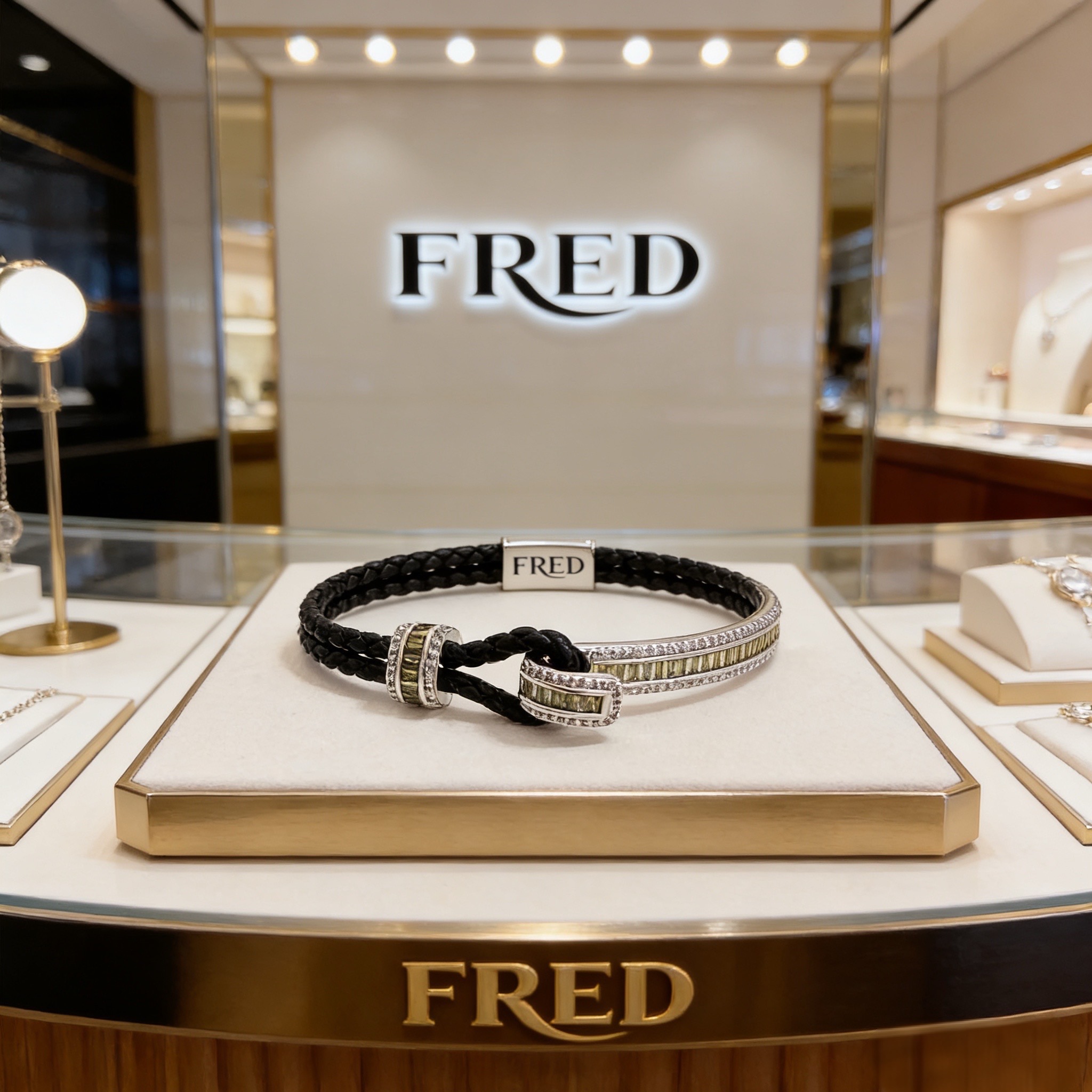 NO:763137,Popular Frederic full diamond horseshoe buckle leather rope bracelet, classic and versatile, a must-have item for fashionistas, fashionable and exquisite, 11 pairs of customized versions, thickened 18k electroplating process, the effect is very versatile!  !  , jewelry boutique, bracelet19860909火爆 费雷德满钻马蹄扣皮绳手镯 经典百搭,网红达人 时尚一族备必单品,时尚精致,11对版定制,加厚电镀18k工艺,上手效果非常百搭！！,饰品精品,bracelet,Jewelry