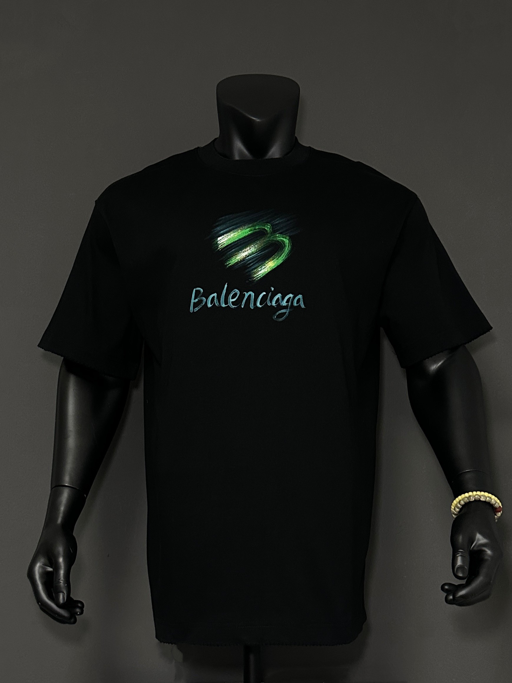 P110 [Calidad exclusiva para tiendas físicas] BA París nuevo modelo camiseta pintada a mano, tejido de doble hilo pesad…
