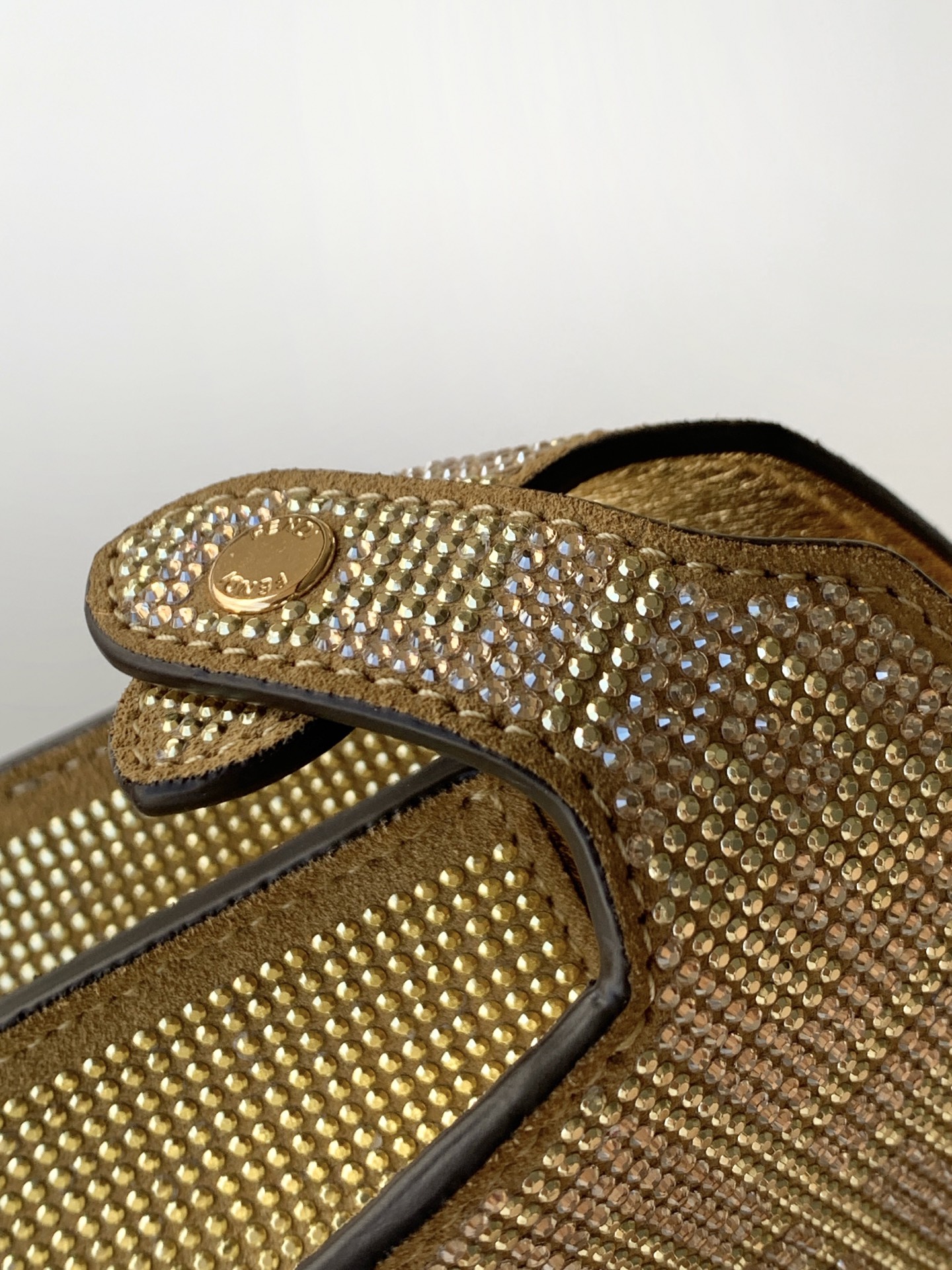 fendi peekaboo iseeu small gold crystal bag