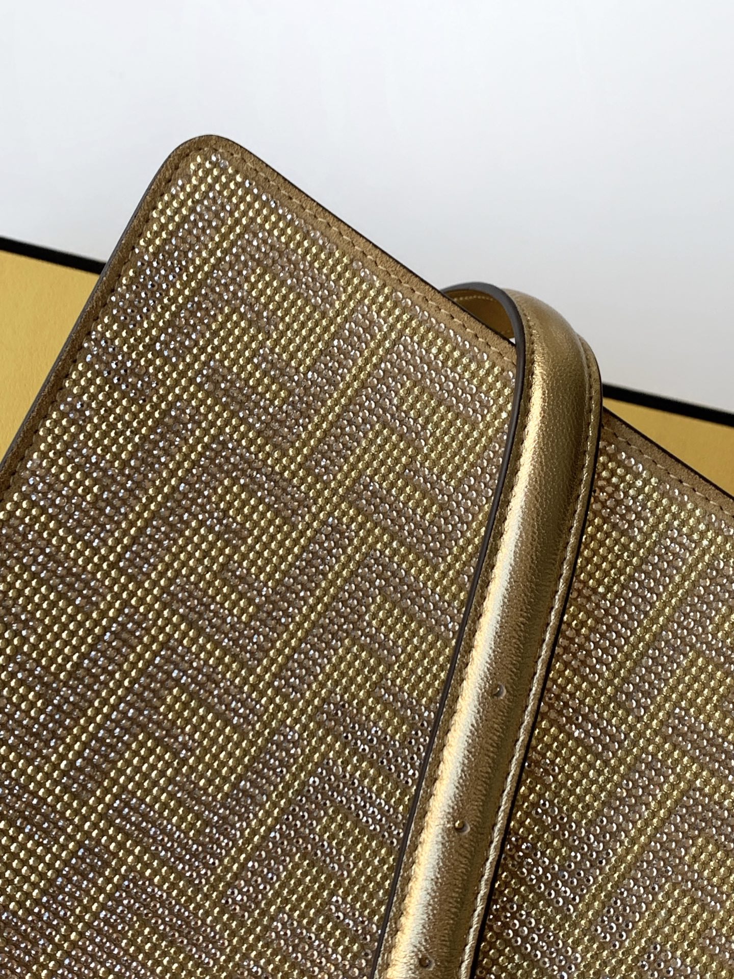 fendi peekaboo iseeu small gold crystal bag