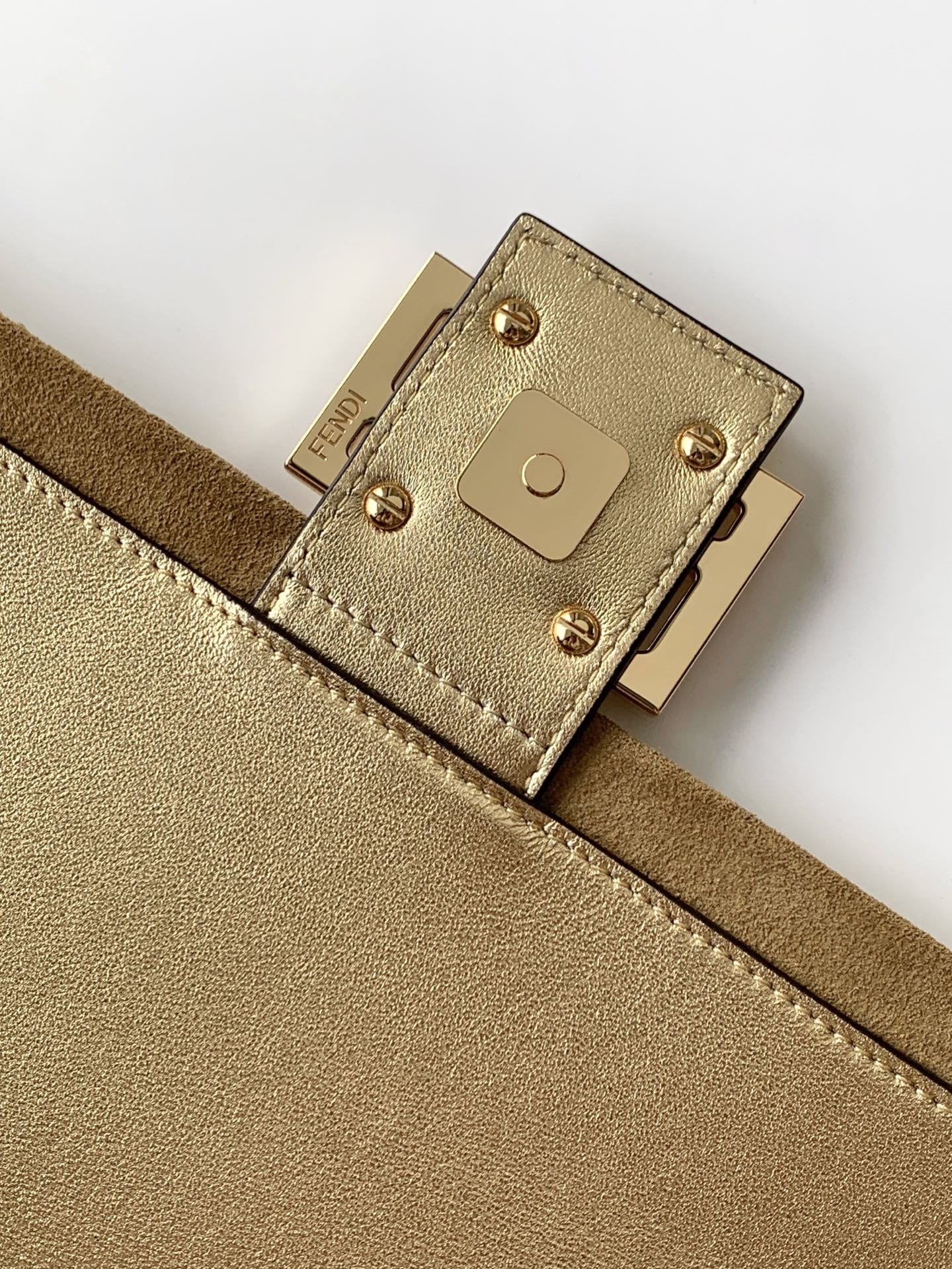 fendi baguette gold crystal shoulder bag
