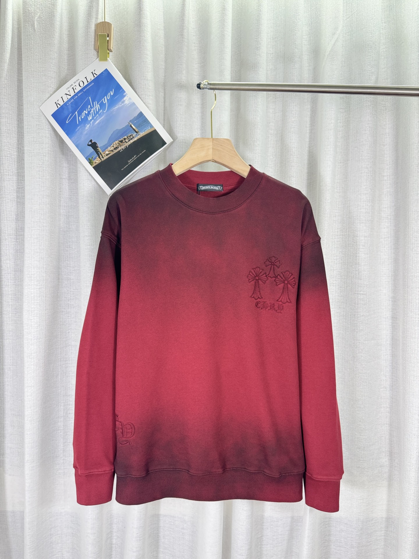 Chrome Hearts Sudadera Unisex Estampada, Diseño Moderno, 430g Algodón, Rojo/Negro