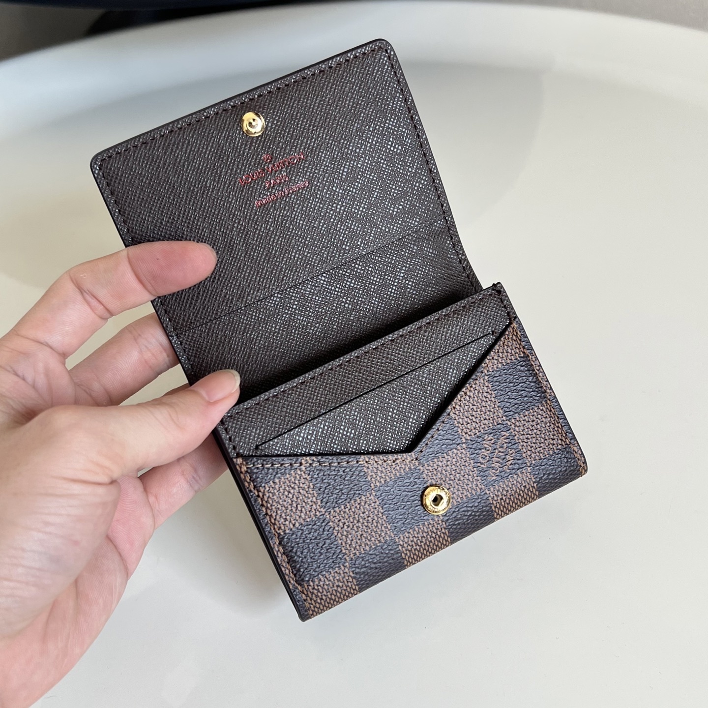 💕 N63338啡格!ENVELOPPE CARTE DE VISITE 名片夹、采用Damier Gr