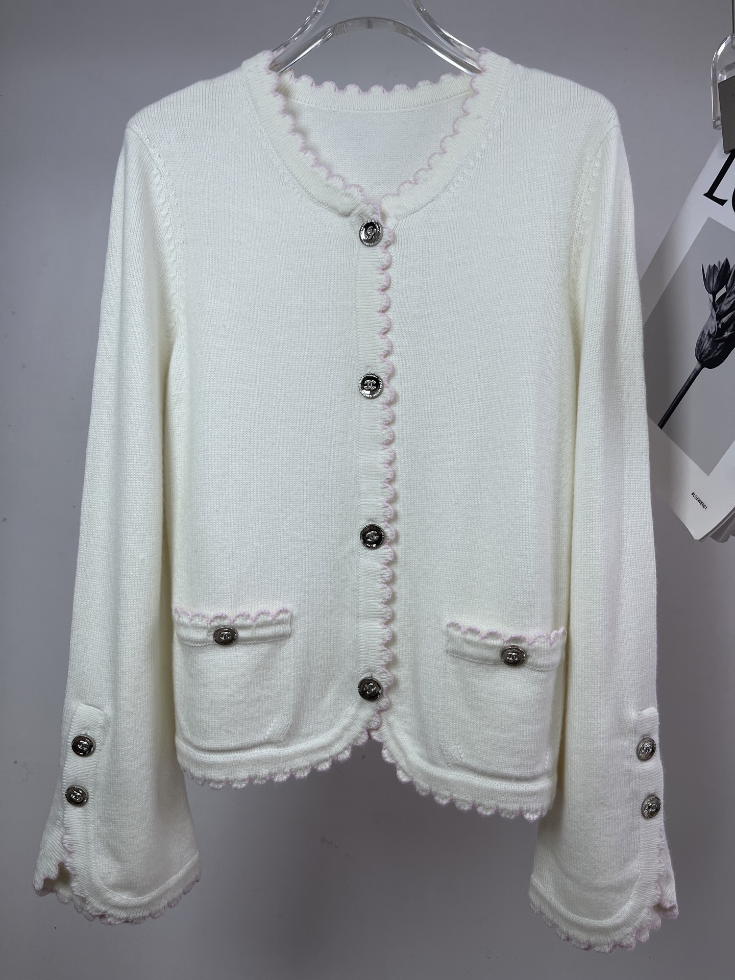 Elegant Chanel Cardigan with Lace Collar | Wool & Cashmere Blend 4 i1757383958541 4269 0 2