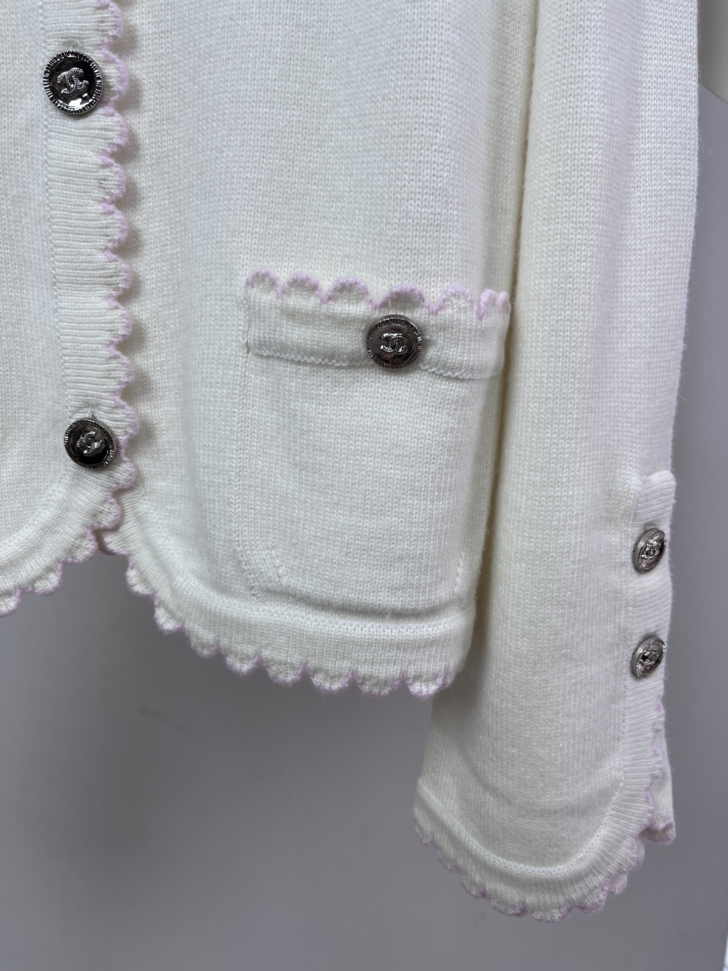 Elegant Chanel Cardigan with Lace Collar | Wool & Cashmere Blend 6 i1757383958561 9602 0 4