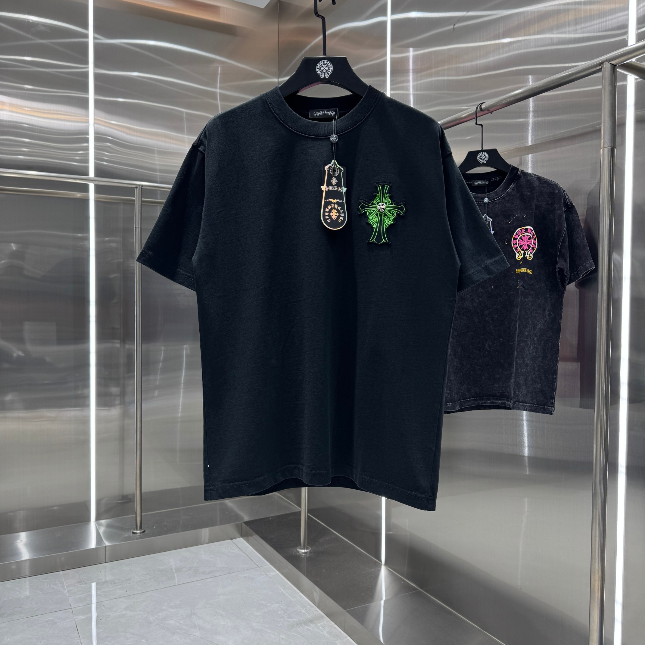 Chrome Hearts 克罗心 CH 春夏新款 2026 重工水洗贴布绣 万针刺绣工艺短袖T恤 重工面料300克重