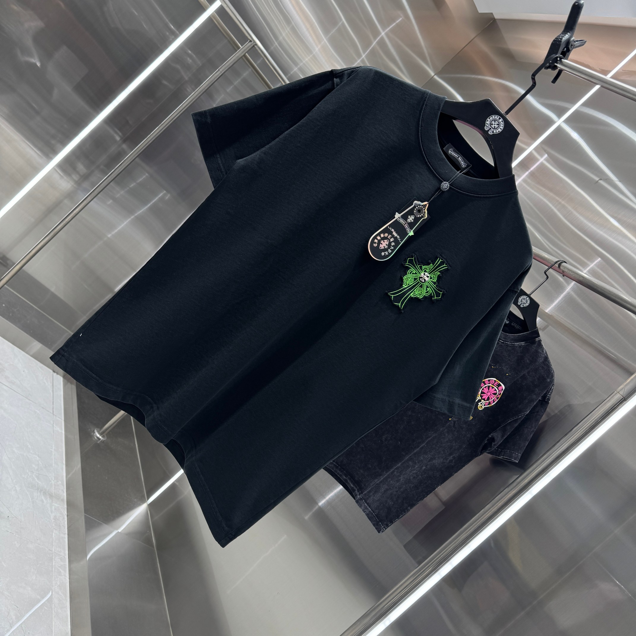 Chrome Hearts 克罗心 CH 春夏新款 2026 重工水洗贴布绣 万针刺绣工艺短袖T恤 重工面料300克重
