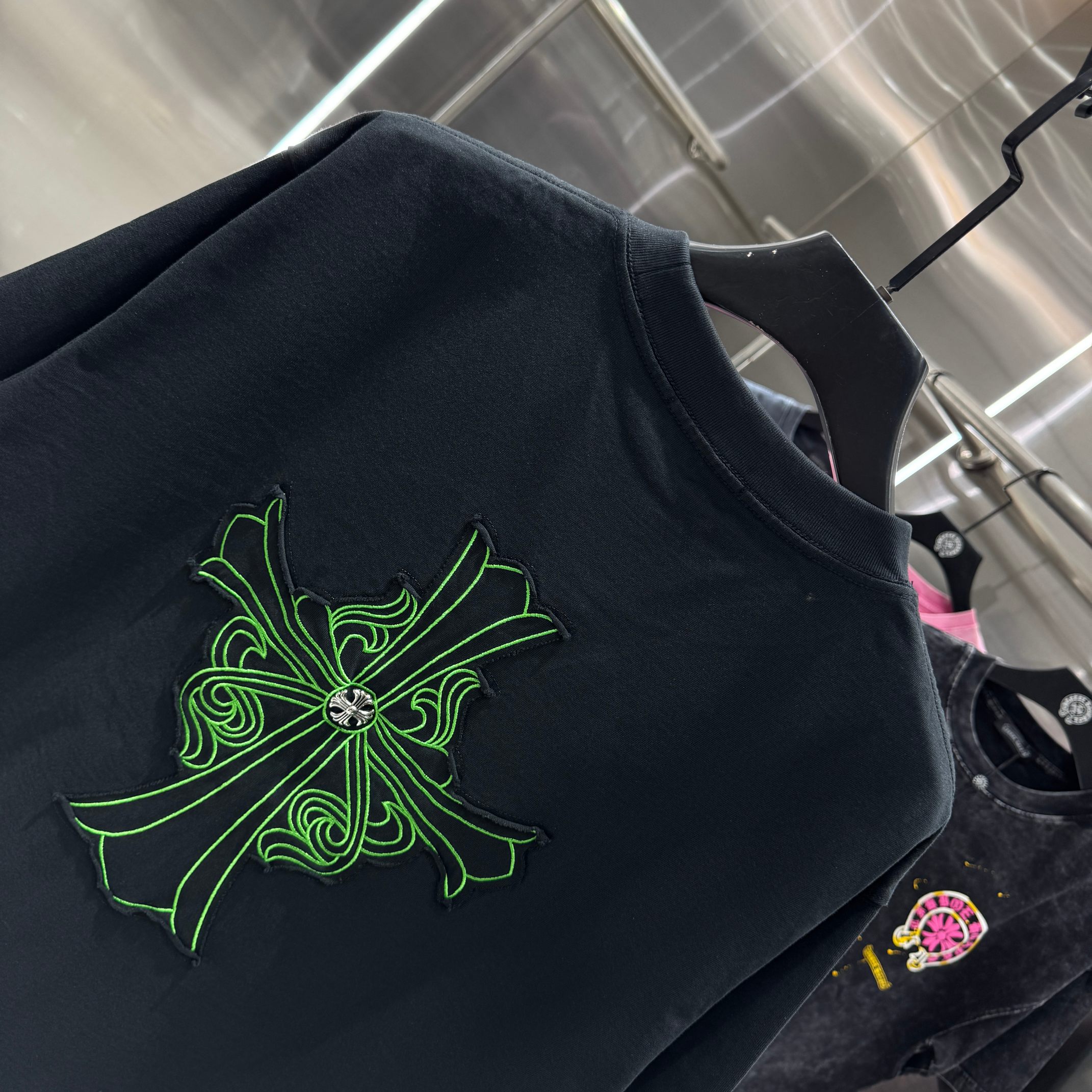 Chrome Hearts 克罗心 CH 春夏新款 2026 重工水洗贴布绣 万针刺绣工艺短袖T恤 重工面料300克重
